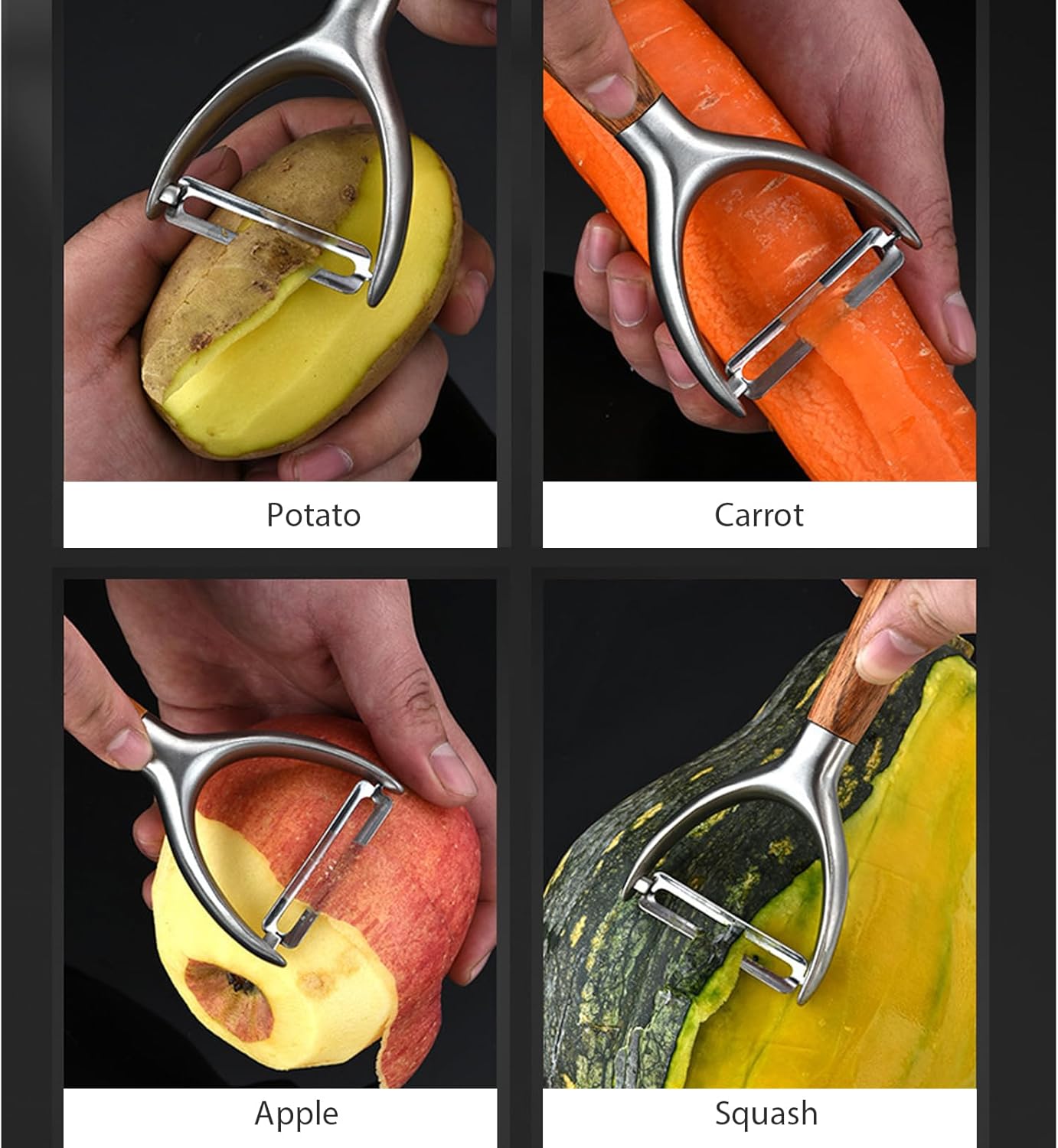 Heavy Duty Vegetable Peelers for Kitchen with 18/8 (304) Stainless Sharp Blade Real Solid Handle, Y Shaped Potato Peeler, Fruit Veggie Peelers for Apple Carrot Cucumber Tomato, Kitchen Gadgets