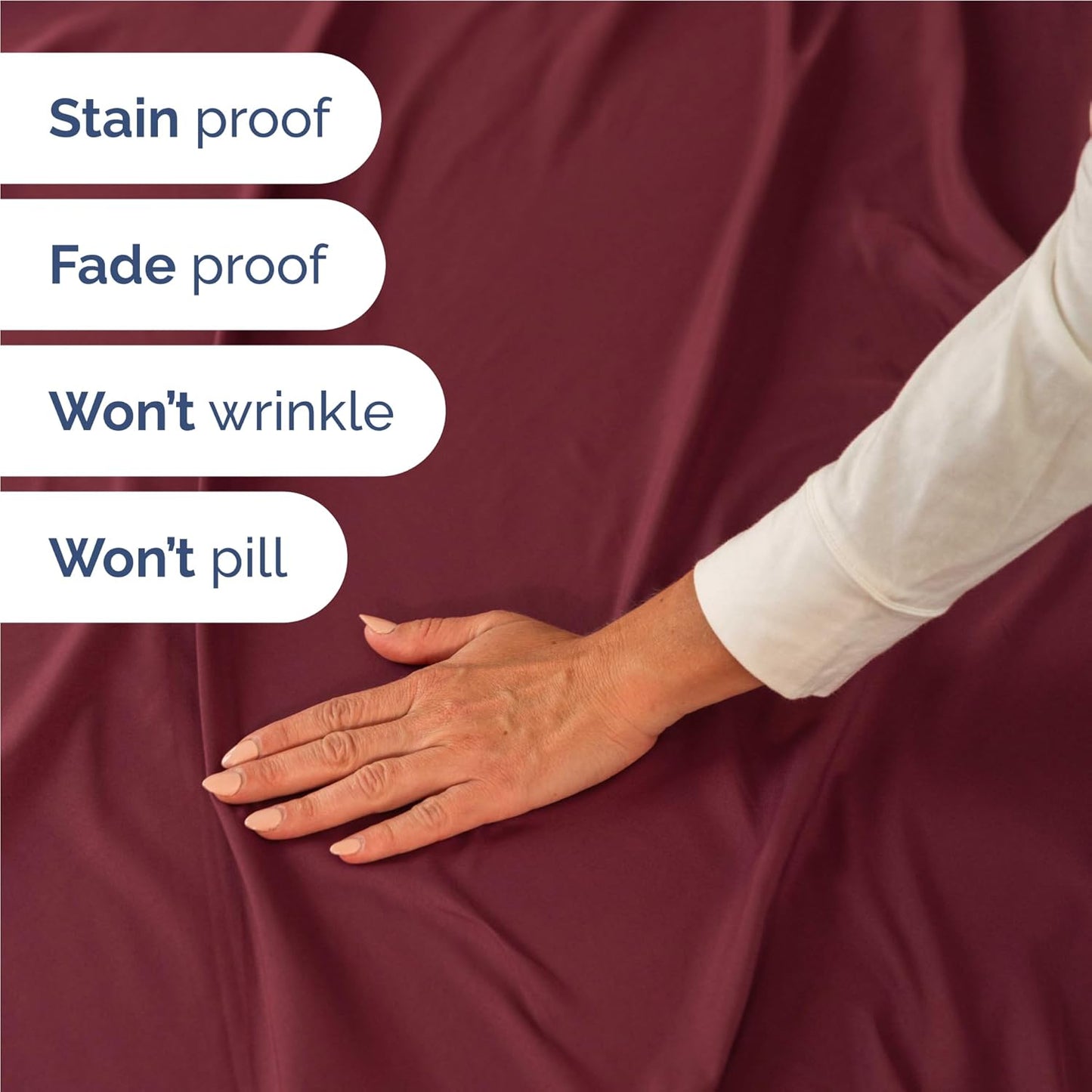 Full Size 4 Piece Sheet Set - Comfy Breathable & Cooling Bed Sheets Set - Hotel Luxury Bedding for Women, Men, Kids, Teens, Boys & Girls - Deep Pockets, Ultra-Soft, Wrinkle Free - Oeko-Tex - Burgundy