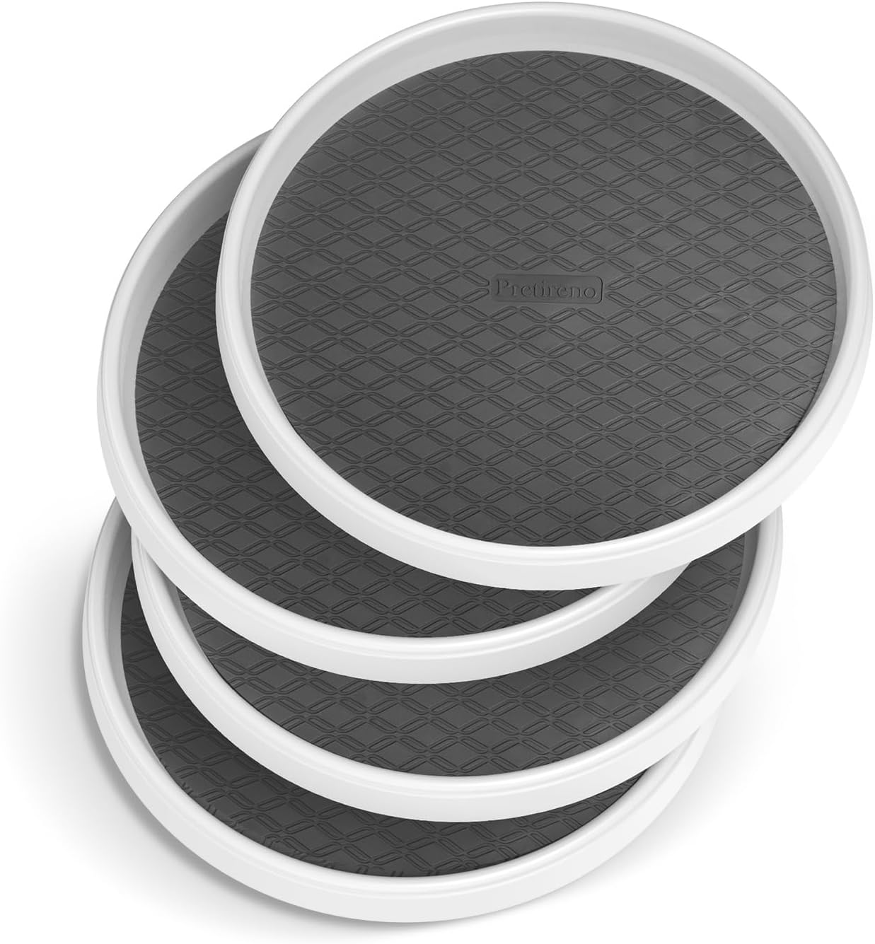 Lazy Susan Organizers for Kitchen Storage - 4 Set of Turntables for Cabinet, Pantry Organization Countertop,Vanity and Table,10 Inch Rotating Tray Spice Rack, Bathroom Fridge and Makeup Organizing