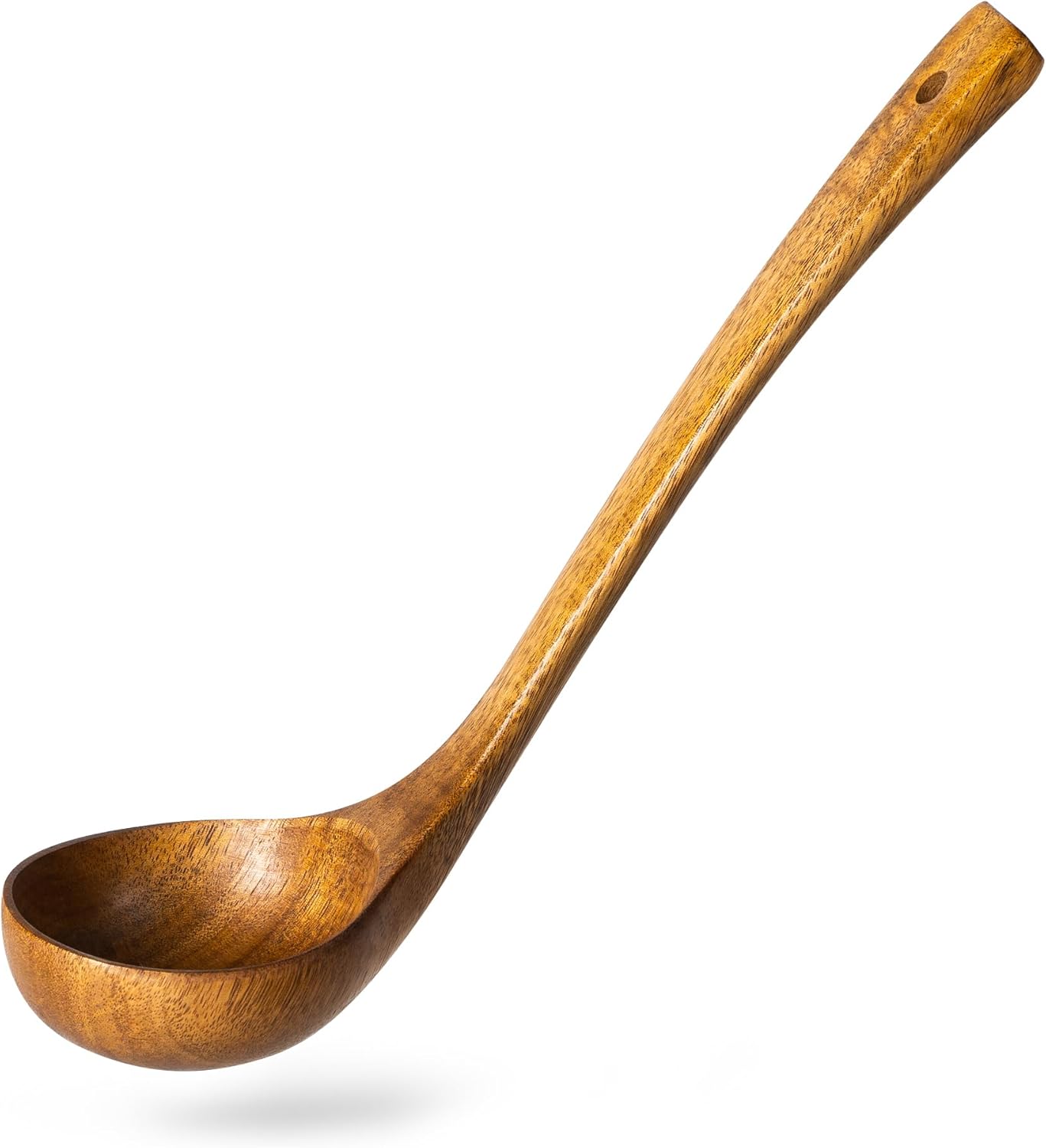 Wooden Ladle, 2 fl oz Medium Scoop Utensil for Serving & Cooking, Teak Wooden Ladle – Wood Spoon for Soup Natural and Sustainable