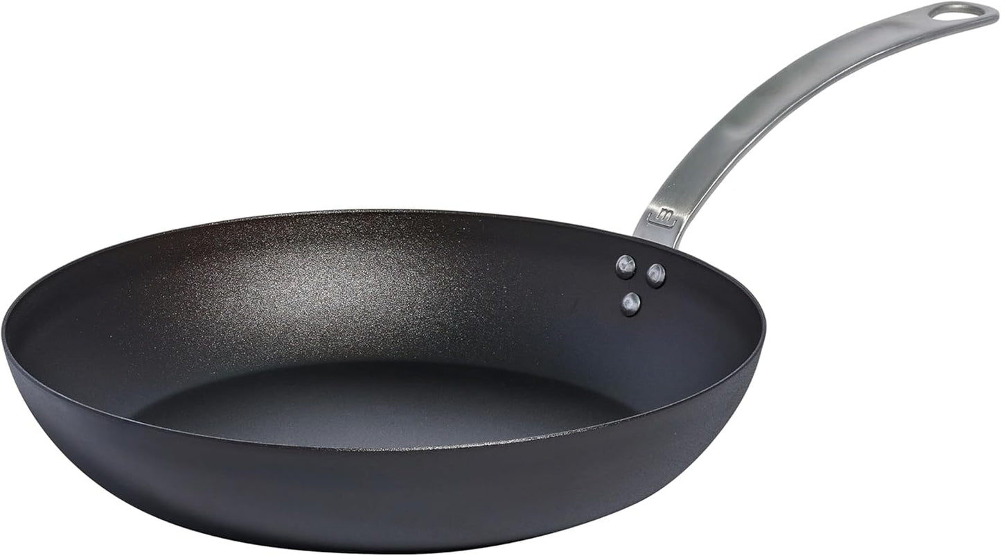 Made In Cookware - Seasoned 12" Blue Carbon Steel Frying Pan - (Like Cast Iron, but Better) - Professional Cookware - Crafted in Sweden - Induction Compatible