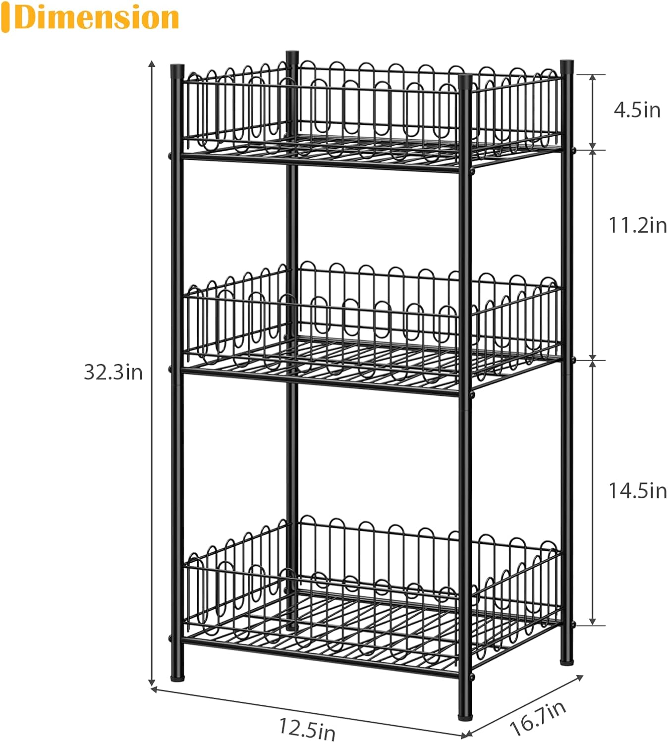 OYEAL Water Bottle Holder Rack 3 Tier Soda Drink Organizer Vertical Metal Food Storage Shelf for Kitchen Countertop Pantry, Can Storage Organizer for Pantry