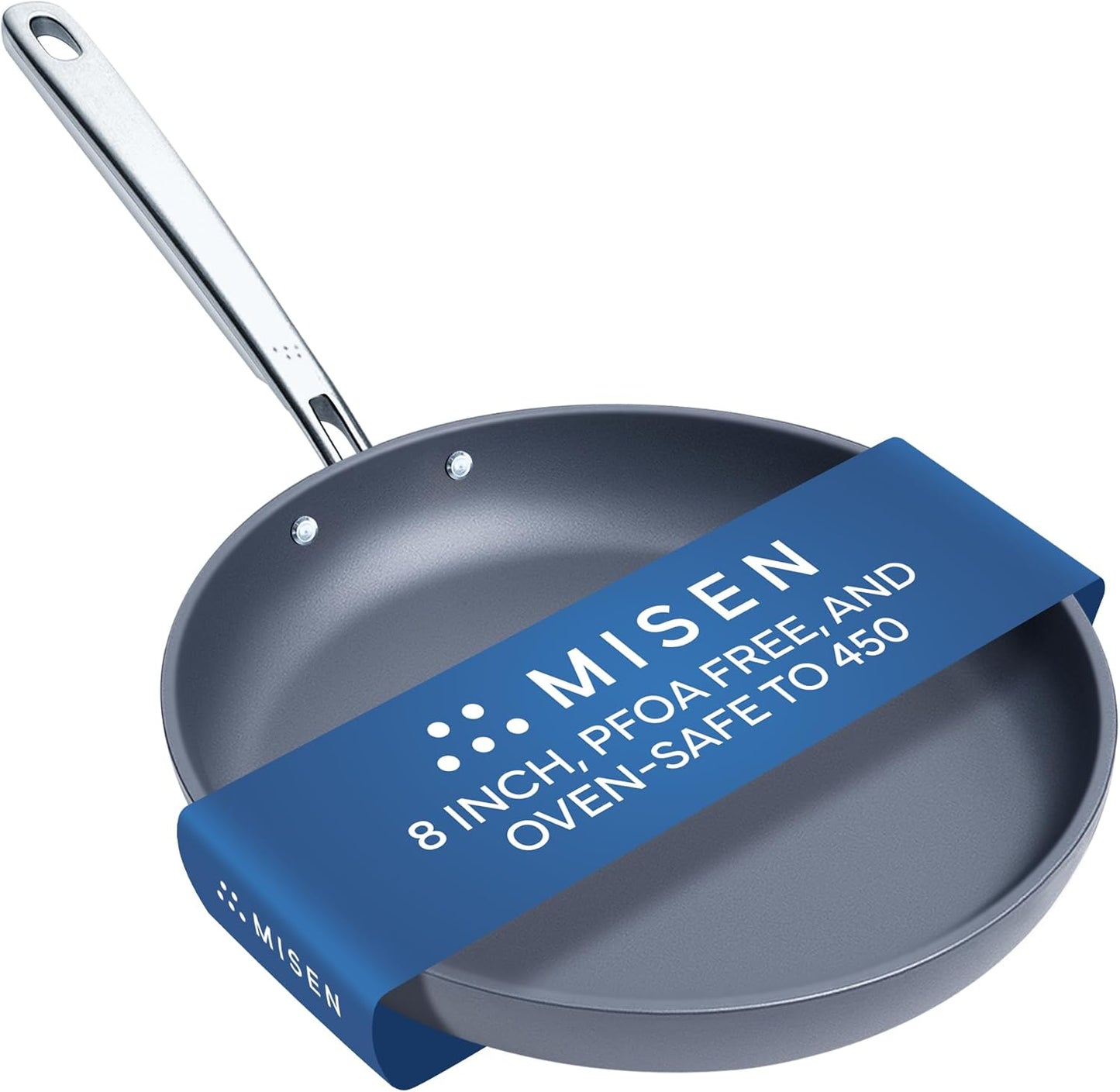 Misen Premium Nonstick Frying Pan 8 Inch - Premium Skillet for Meat, Vegetables, Eggs, and More - Tough, Long Lasting, Non Stick Coating for Easy Cooking and Quick Clean Up