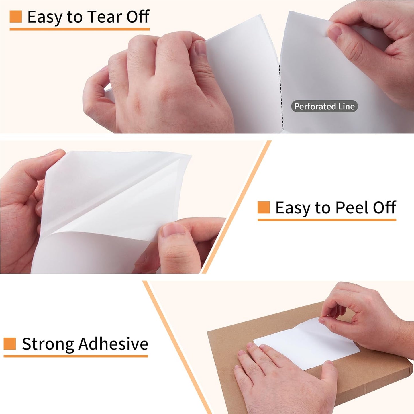 L LIKED 4000 Fanfold 4 x 6 Direct Thermal Shipping Labels, with Perforated Line, Compatible with Zebra & Rollo Printer, White, Commercial Grade