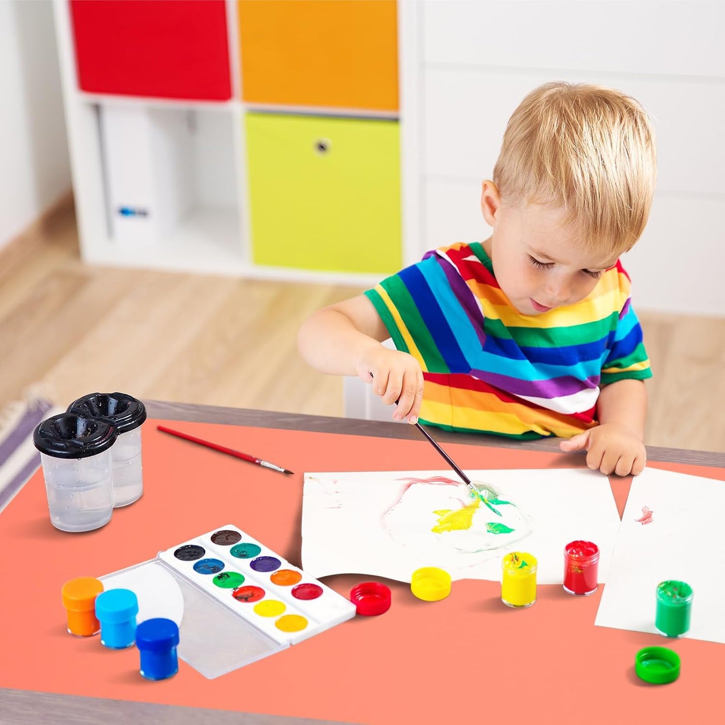 Silicone Mat Heat Resistant Mats for Countertop, Large Silicone Mats for Crafts Kitchen Counter Workbench Table protector, Size 36x24 inches Thick 2mm,Rolled Package,Coral