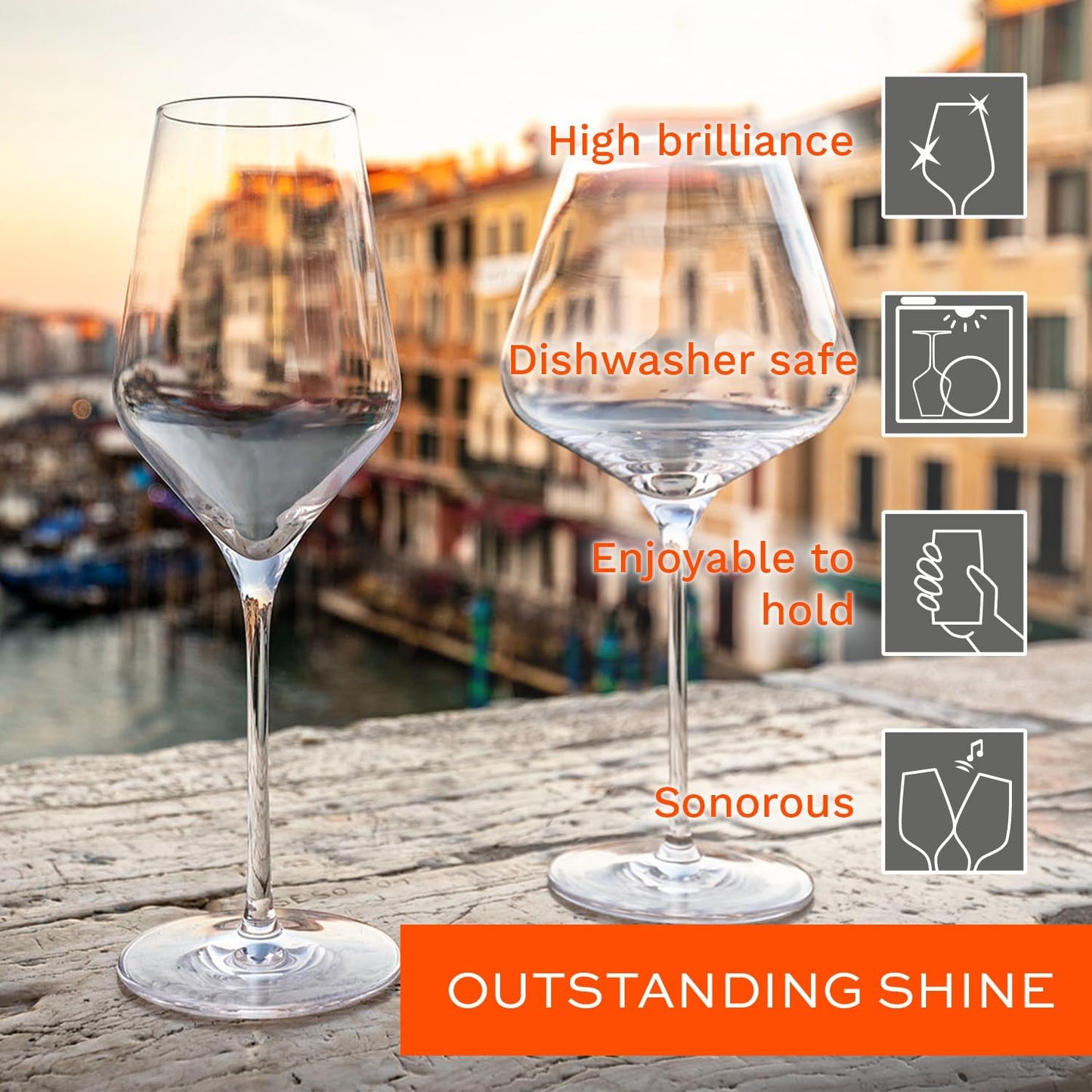 Stölzle Lausitz White Wine Glasses Set of 4 (QUATROPHIL). Dishwasher Safe, Crystal Luxury Wine Glasses (14.25 floz). Genuine Stölzle Wine Glass Set