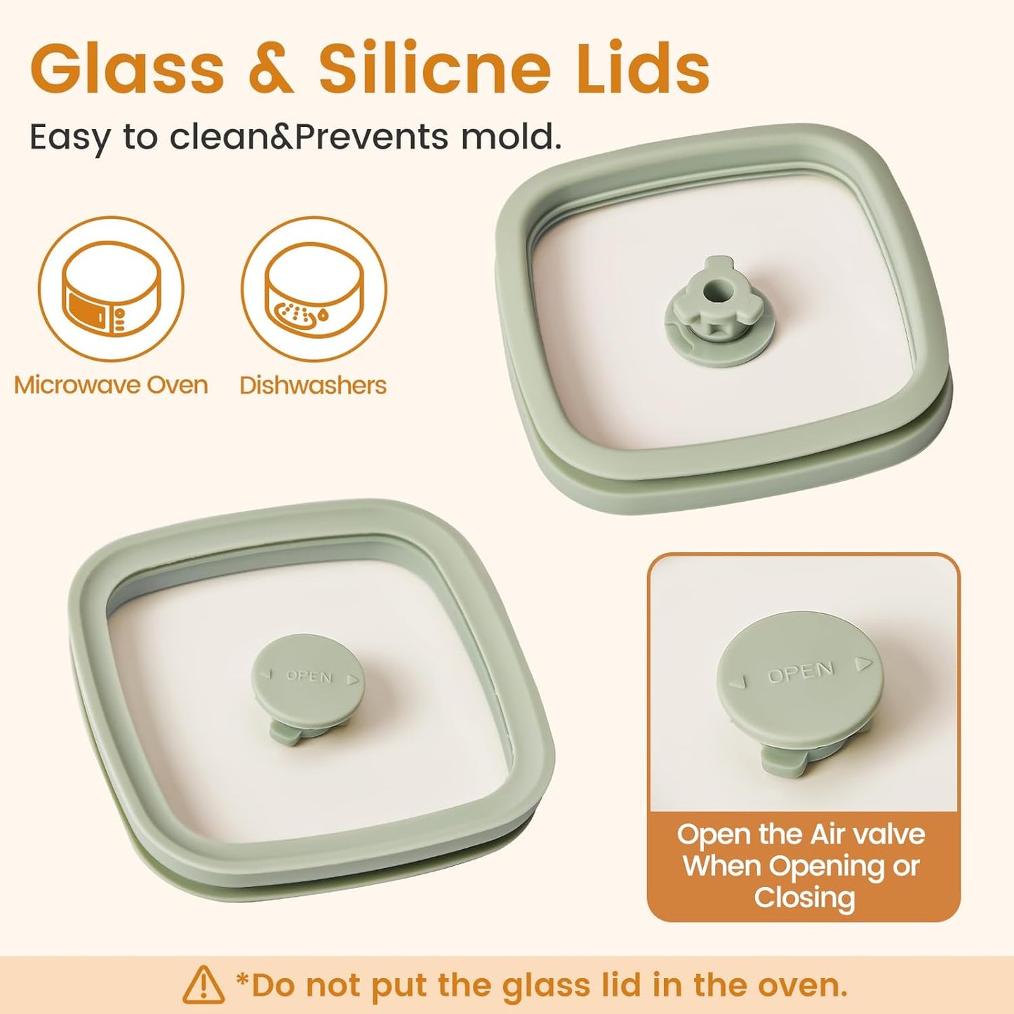 Square Glass Food Storage Jars with Lids[Set of 5], Perfect for Pasta, Cookies, Nuts, Coffee, Cereal, Flour,Organize Your Kitchen with these BPA-Free Glass Jars with Silicone Lids