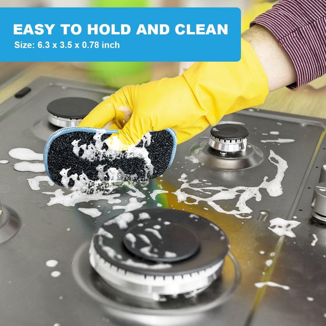 HOMEXCEL 12 Pack Multi-Purpose Scrub Sponges Kitchen, Dish Sponge, Non-Scratch Microfiber Sponge for Efficiently Cleaning Dishes, Pots, and Pans (Multicolor)