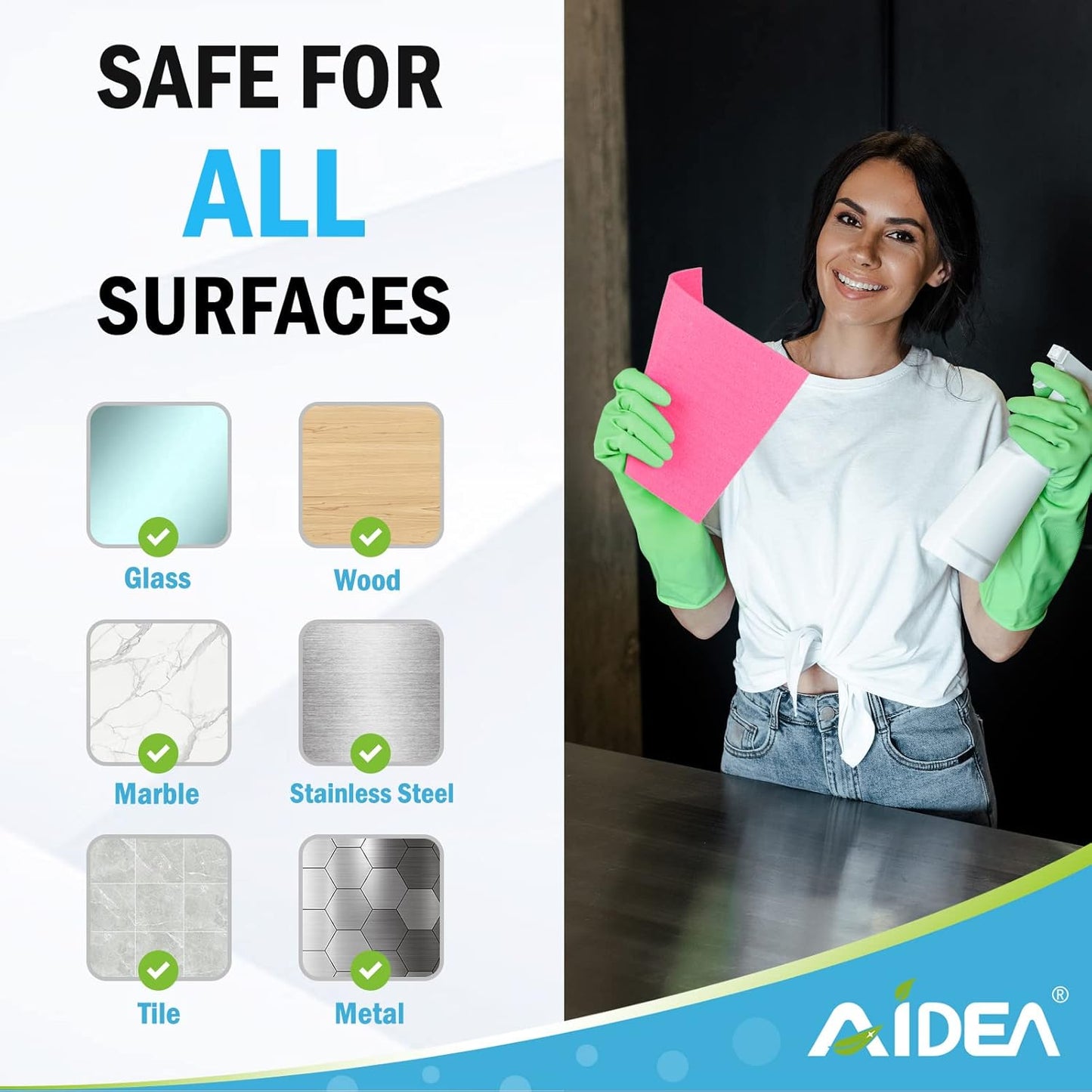 AIDEA Swedish Dishcloths for Kitchen-20PK, Absorbent Sponge Dish Cloth, Dishcloths for Washing Dishes, Reusable Paper Towels Dish Cloths, Swedish Towels for Home, Kitchen, Glass, 7" x 6"