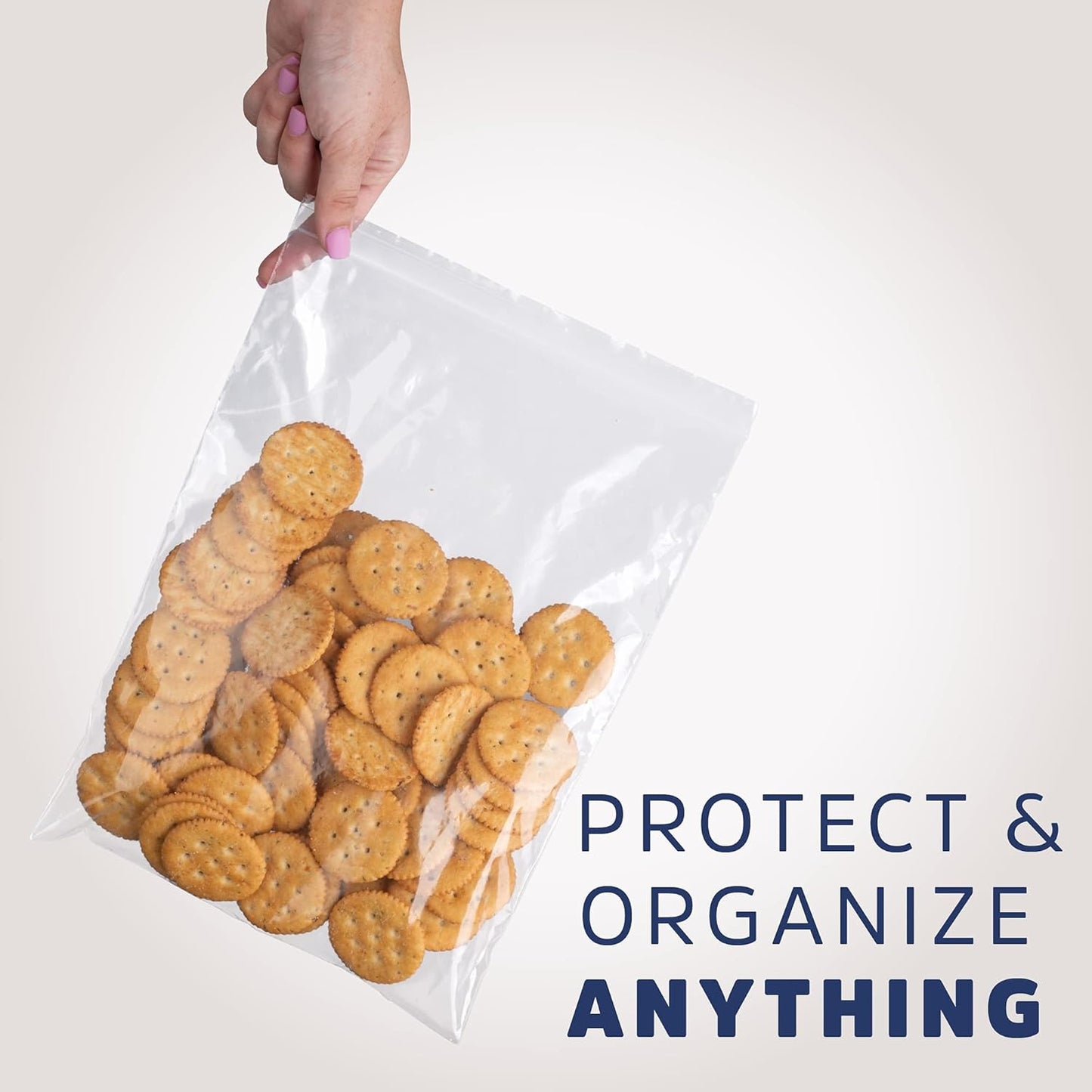 GPI Pack of 500, 10" X 12" 1 Gallon, Clear Plastic Reclosable Zip Bags - Bulk 2 Mil Thick Strong & Durable Poly Baggies with Resealable Zip Top Lock for Travel, Storage, Packaging & Shipping