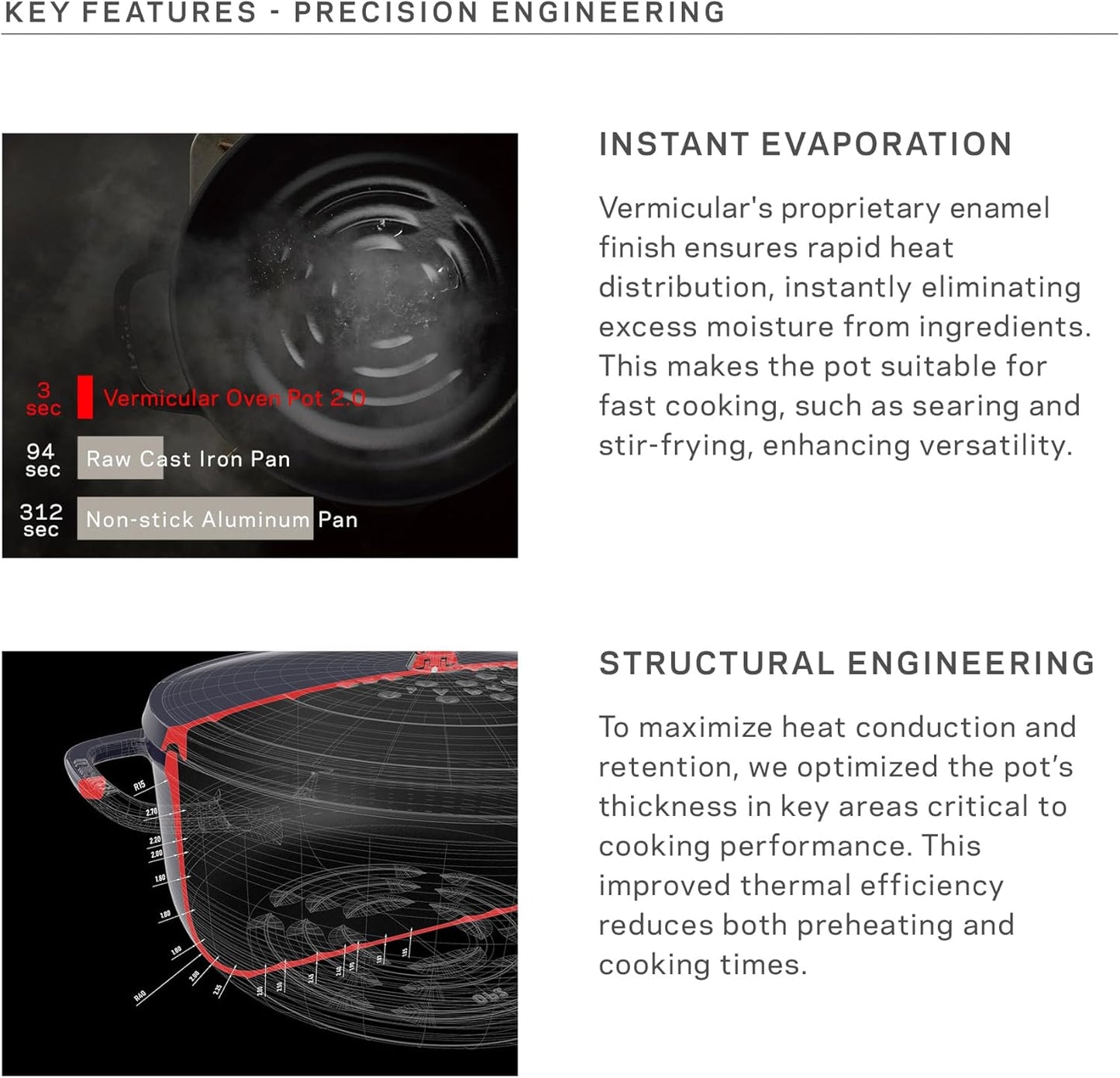 Vermicular Oven Pot 2.0 | Lightweight Enameled Cast Iron Pot | 14cm (1 Qt) | Non-Toxic | Induction-compatible | Dutch Oven | Made in Japan | Sea Salt White
