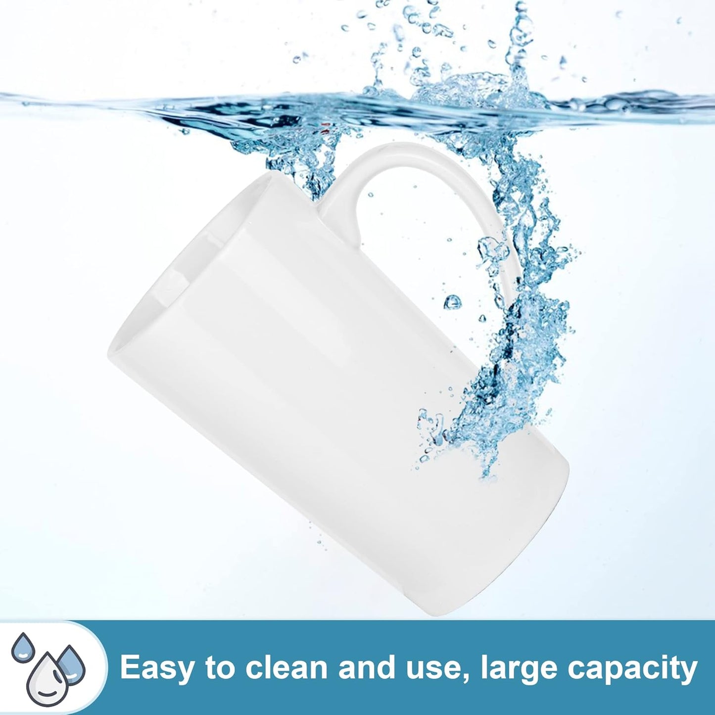 22oz white Super Large tall Ceramic Coffee Mugs Large Handles Set of 4