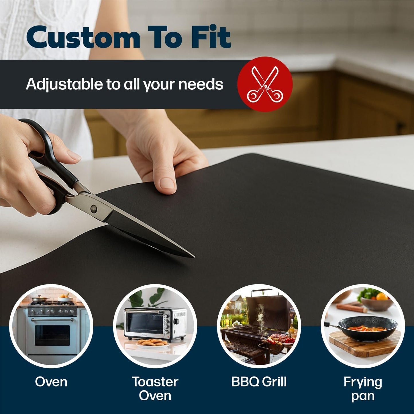 Cooks Innovations Non-Stick Oven Protector Mat - Heavy Duty Nonstick Oven Rack Liners to Protect Convection, Electric, Gas, & Microwave Ovens - BPA & PFOA Free Heat Resistant Baking Mat