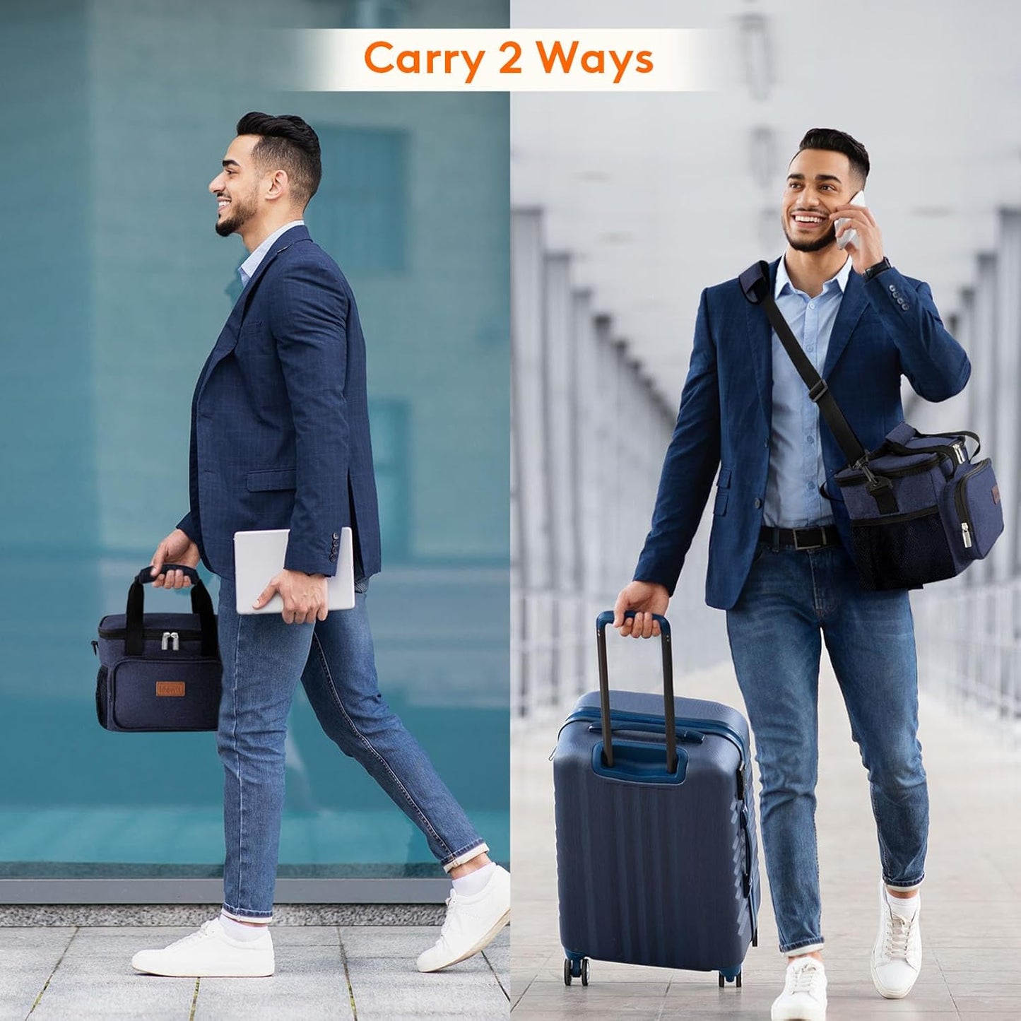 Lifewit Large Lunch Bag Insulated Lunch Box Soft Cooler Cooling Tote for Adult Men Women, Dark Blue 12-Can (9L)