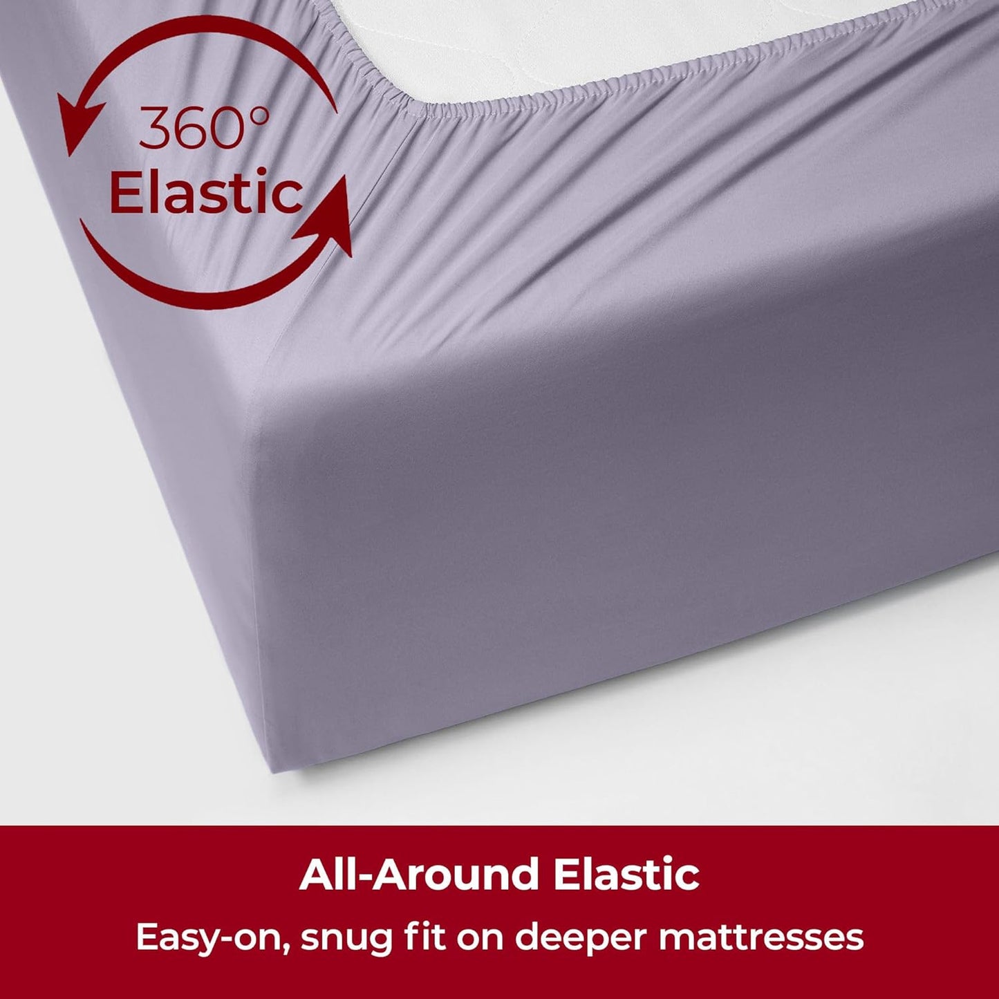 Mellanni Extra Deep Twin XL Sheets - 3 PC Iconic Collection Bedding - Hotel Luxury, Ultra Soft, Cooling Bed Sheets - Wrinkle, Fade, Stain Resistant (Twin Extra Long, Lavender)