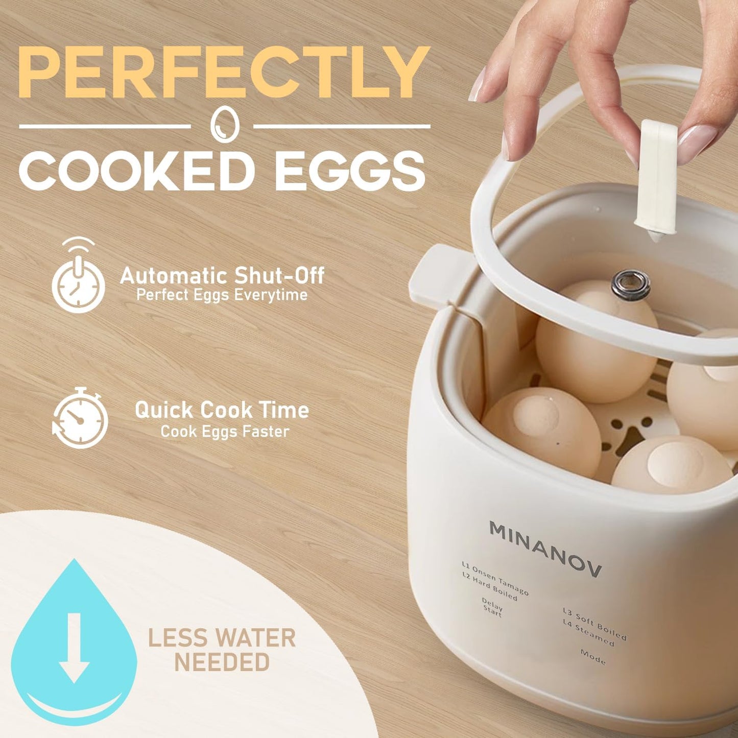 Egg Maker - Electric Egg Cooker with Auto Shut Off and Alarm- Egg Maker Machine for Hard Boiled, Soft Boiled, Steamed Eggs, Onsen Tamago - Smart Egg Cooker for Home,Kitchen, RV,Camping