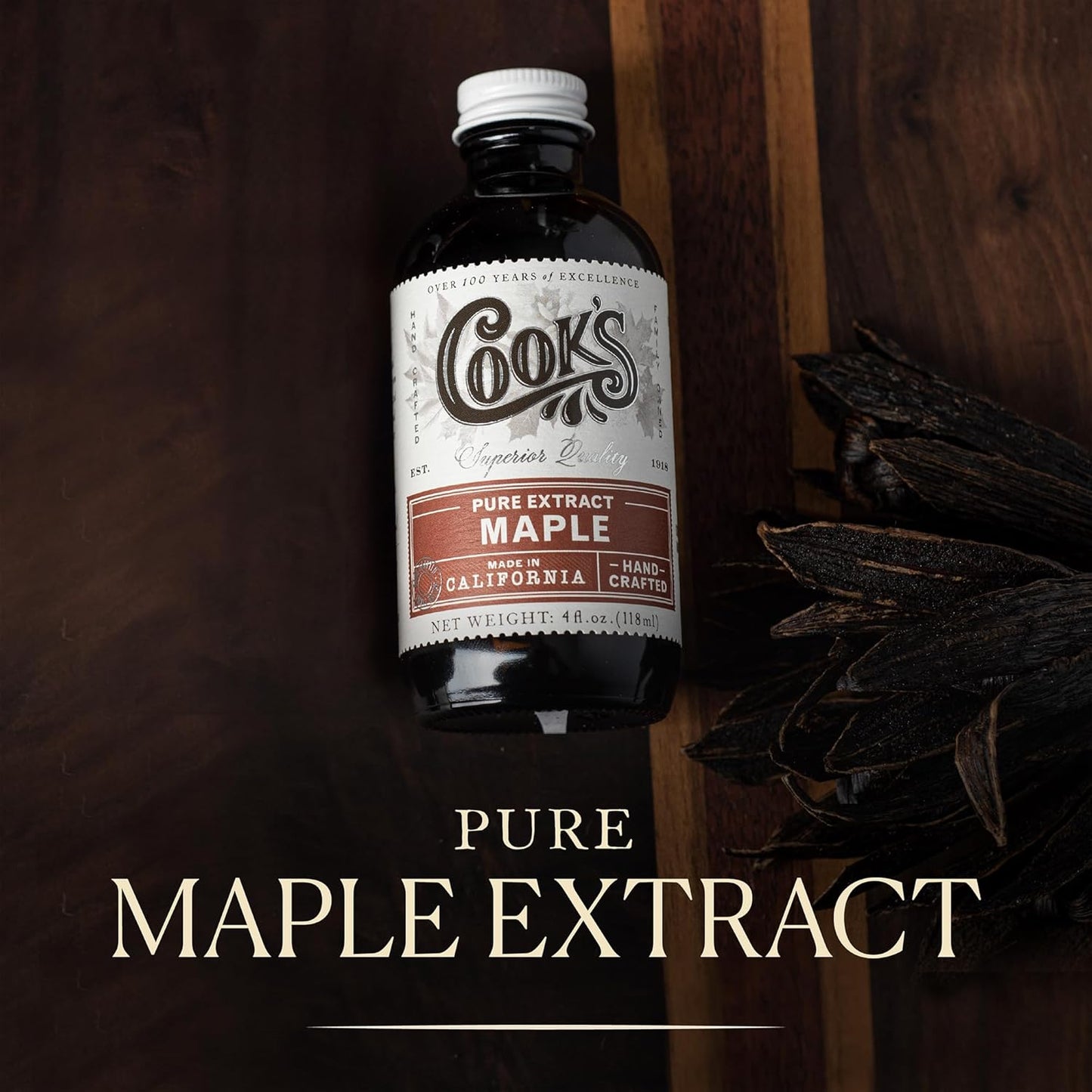 Cook's, Pure Maple Extract, All Natural Premium Maple Sap from Vermont's Finest Maple Trees, 128 oz (1 Gallon)
