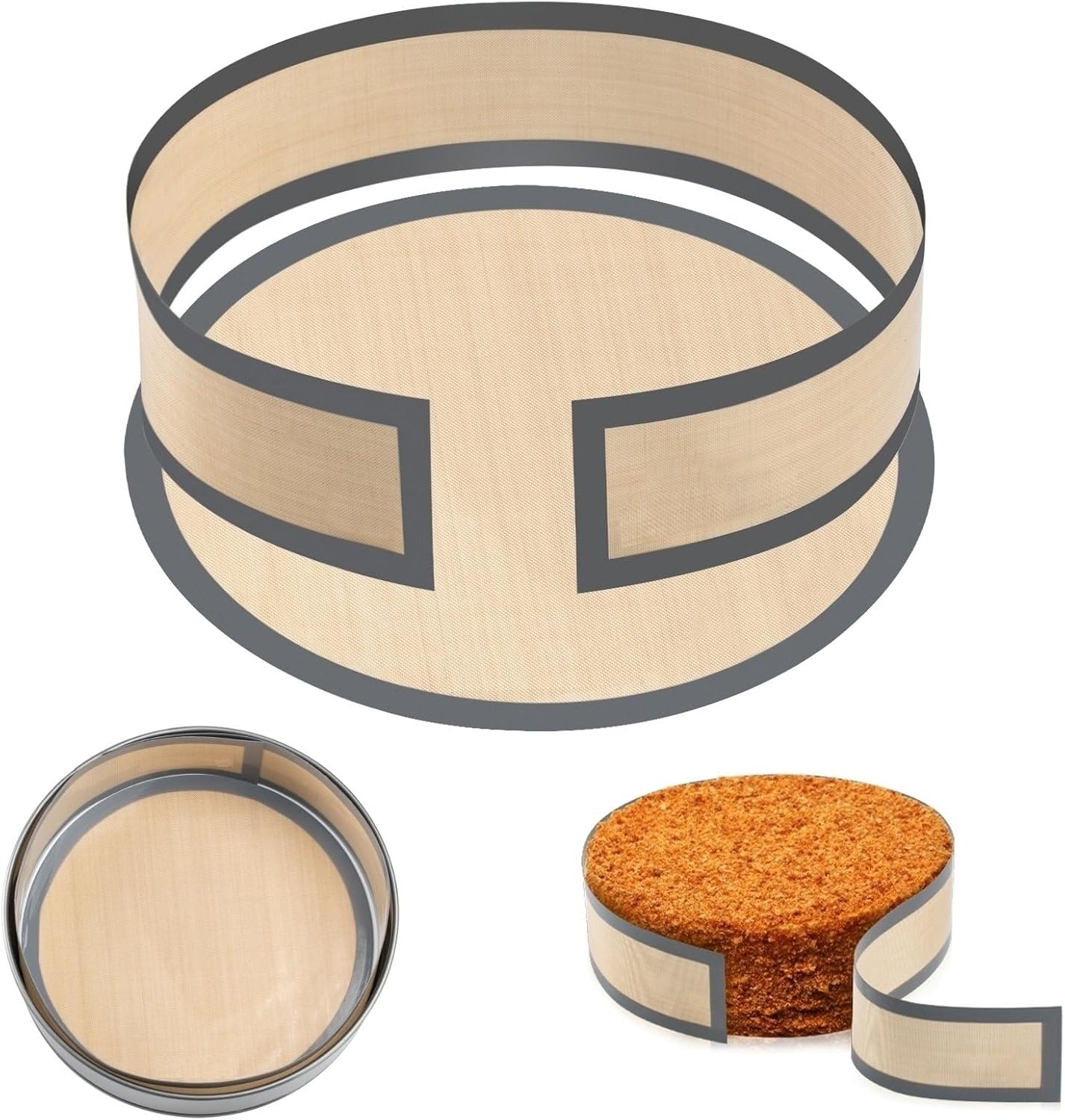 Non Sick Silicone Baking Mat for Springform Pan 9 inch, Prevent cake from Sticking to Bottom and Side, Easy Clean Silicone mat for Cheesecake Pan