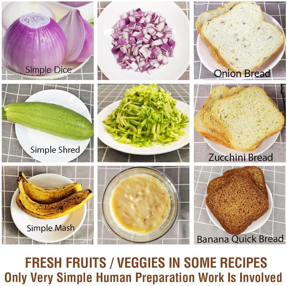 KITCHENARM 19-in-1 HANDY Bread Machine with Homemade Cycle and Gluten Free Setting - Beginner Friendly 2LB 1.5LB 1LB White Bread Maker Machine with Recipes and Delay Timer