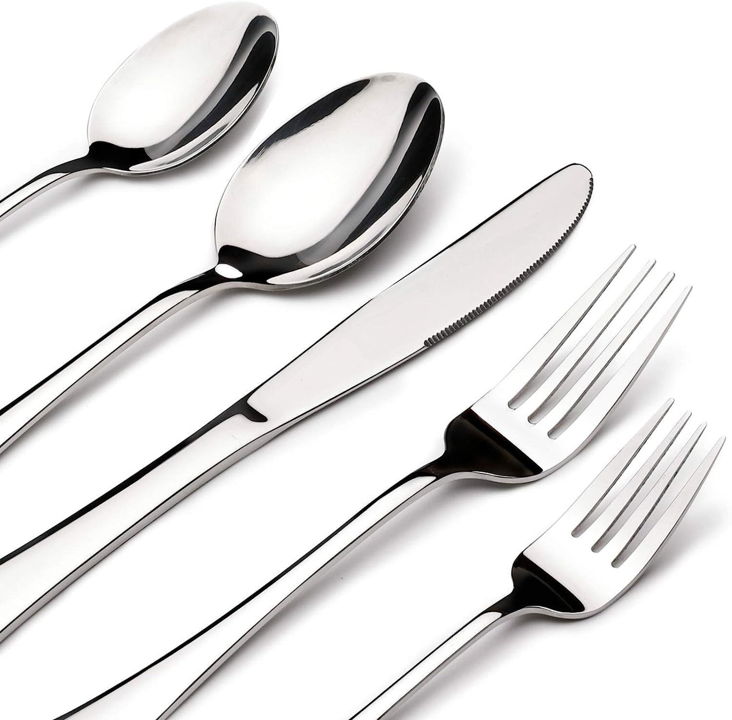 Silverware Set for 6, 30 Piece Heavy Duty Stainless Steel Flatware Utensils Cutlery Set Including Steak Knife Fork and Spoon, Dishwasher Safe, Gift Package for Wedding Housewarming