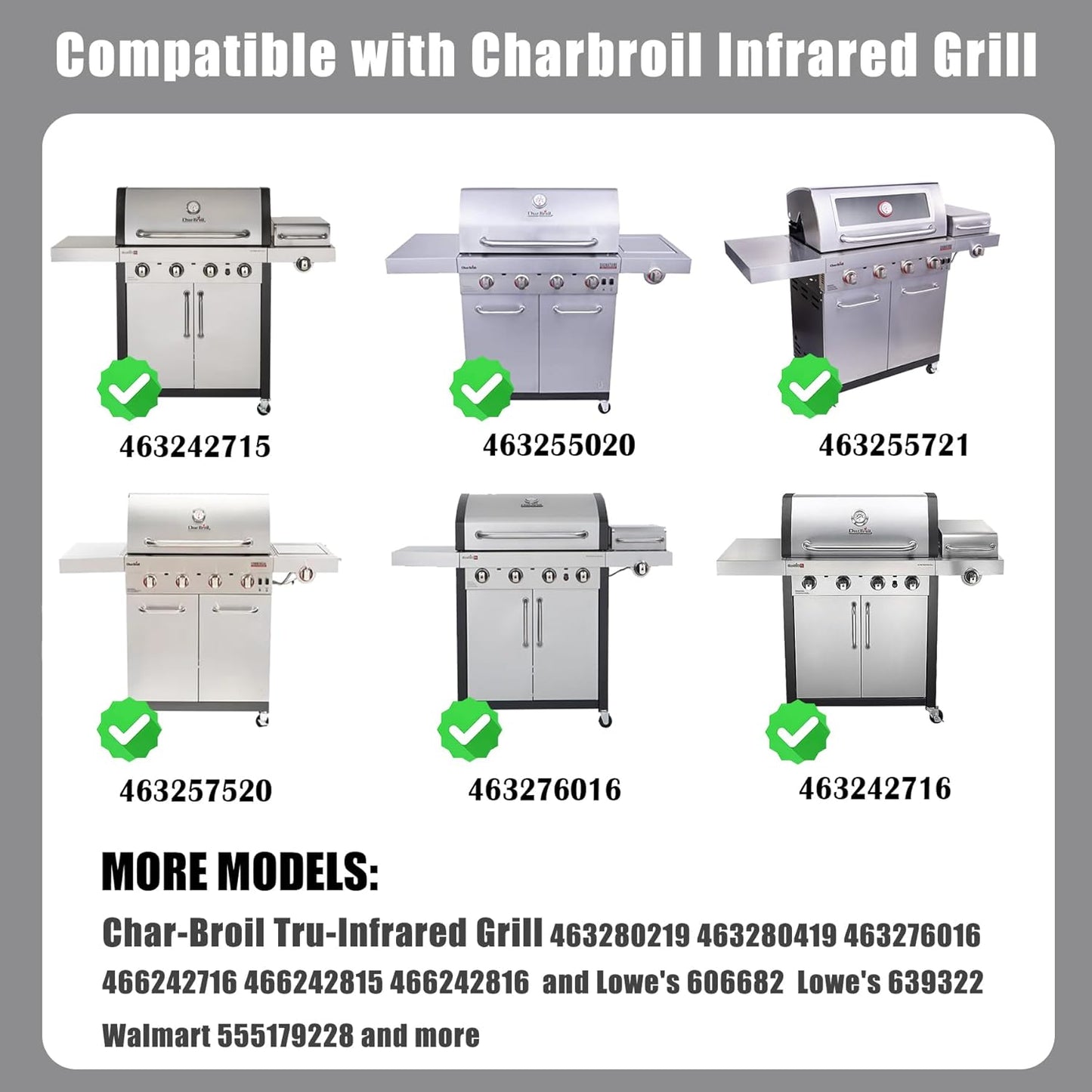 SafBbcue Full Size Griddle Inserts for Charbroil Tru Infrared 463276016 463439915 463242715 463255020 463242716 463257520 466242715 466242815 463255721 Grill, G533-0009-W1 Carbon Steel Flat Top Plate