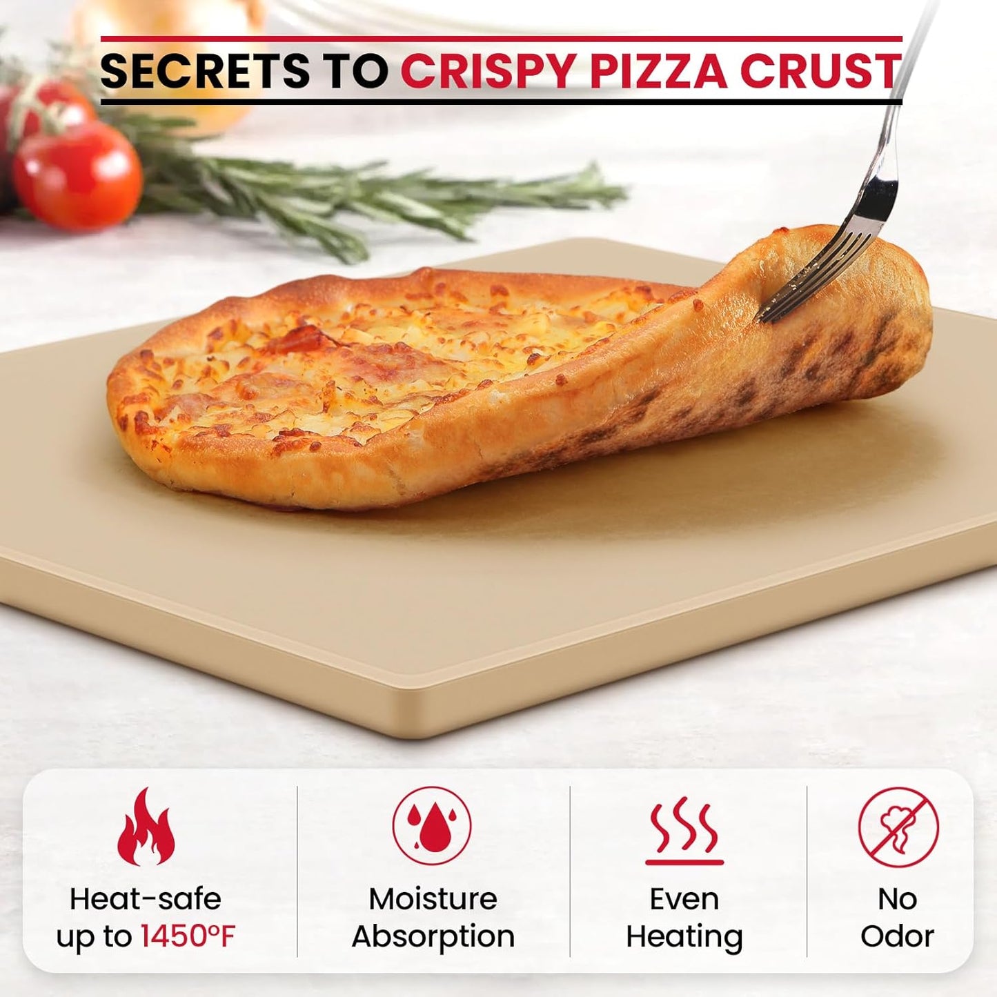 Unicook Large Pizza Stone for Oven 20 Inch, Rectangular Baking Stone 20" x 13.5" x 0.67", Heavy Duty Cordierite Bread Pan, Thermal Shock Resistant, Ideal for Baking Large or 2 Personal Pizzas