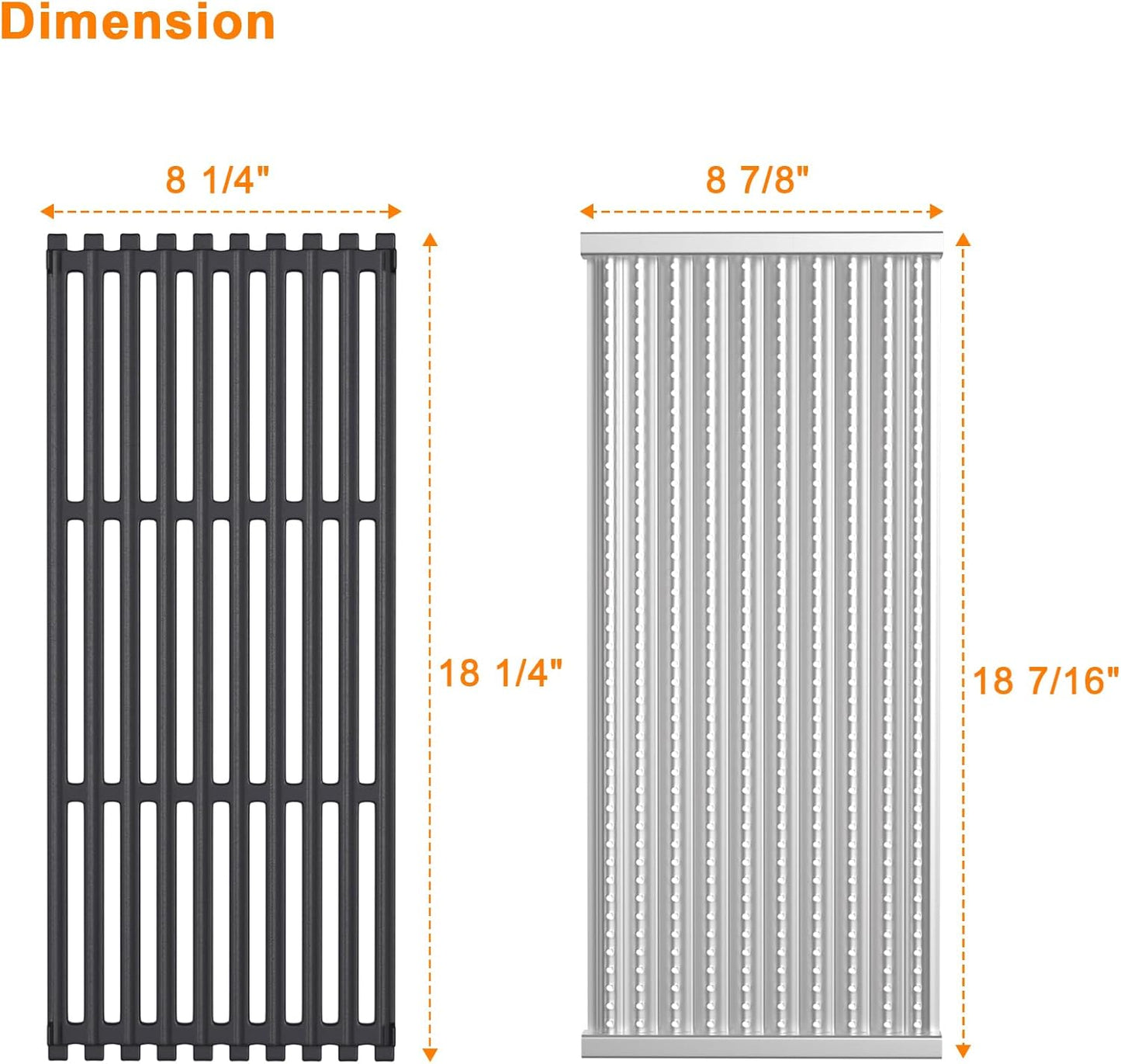 Cooking Grid Grates and Emitter Plates Replacement Parts for Charbroil TRU-Infrared Grills 3 4 Burner 463241314 433243911 463210011 463210312 G515-4700-W1, G515-4800-W1,Cast Iron