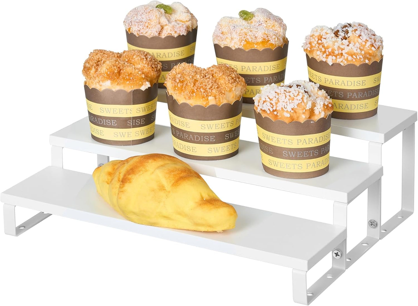 Spice Rack,Wooden Display Riser Stand, 3-Tier Perfume Stand and Cologne Organizer Stand, DIY Spice Rack Organizer, Display Shelf Metal Frame