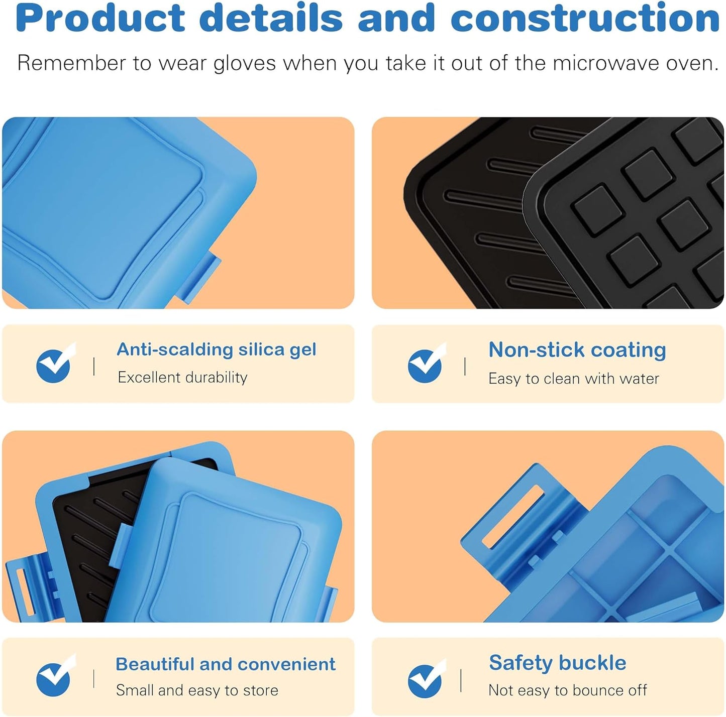 Microwave Grilled Cheese & Breakfast Maker - Fast Cook Waffle, Panini & Sandwich Press (<5 Min), Microwave Cookware, Dishwasher Safe,Easy Clean,2-in-1 Set(4 PCS)