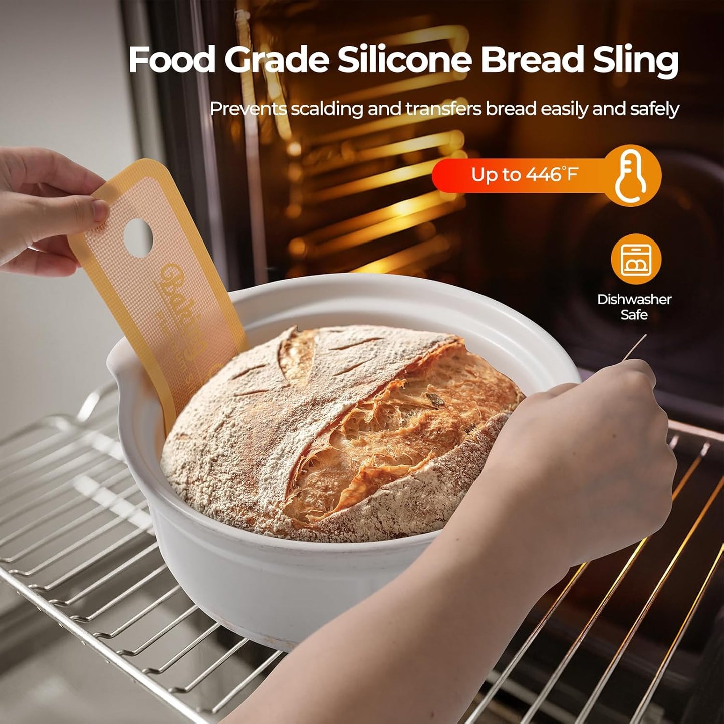 Banneton Bread Proofing Basket Set, 9" Round & 10" Oval Natural Rattan Sourdough Bowl with Linen Liner, Sourdough Starter Kit, Fermented Cloth, Silicone Bread Sling, Ideal for Homemade Bread