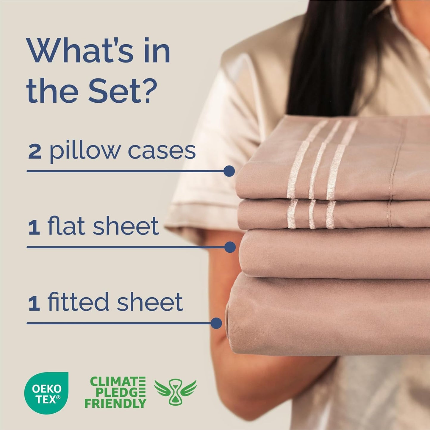 King Size 4 Piece Sheet Set - Comfy Breathable & Cooling Bed Sheets Set - Hotel Luxury Bedding for Women, Men, Kids, Teens, Boys & Girls - Deep Pockets, Ultra-Soft and Wrinkle Free - Oeko-Tex - Mauve