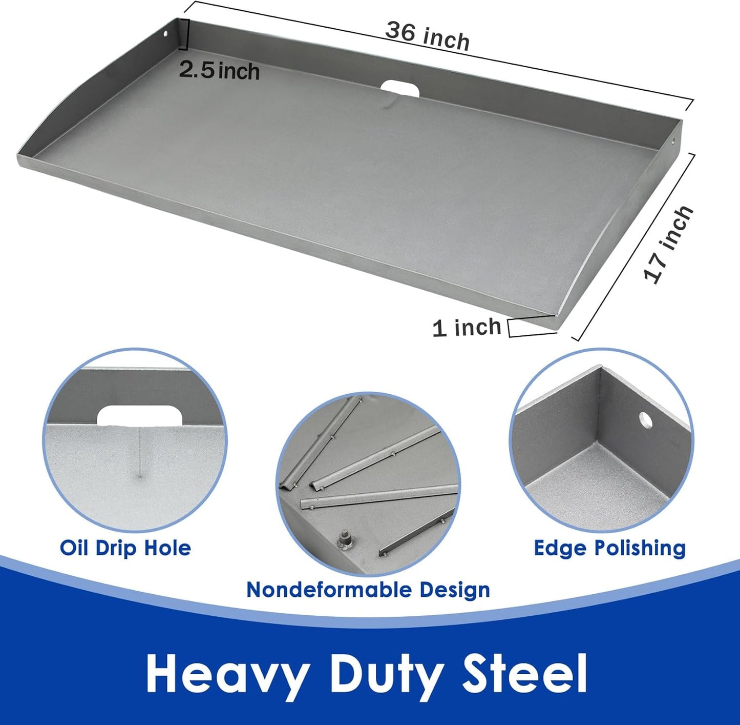 SafBbcue 36 inch Griddle Replacement Top for Blackstone 36" 4 Burner Griddle Grill, Blackstone 36 inch Grill 1554 1565 1841 2149 1836 1984 Replacement Top, Heavy-duty Steel