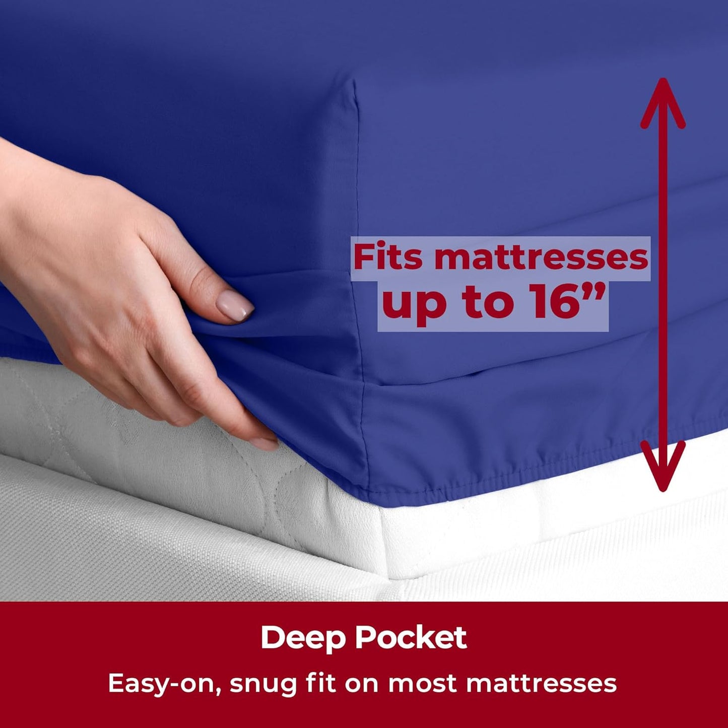 Mellanni Twin XL Sheets Set - 3 PC Iconic Collection Bedding - Hotel Luxury, Extra Soft, Cooling Bed Sheets - Wrinkle, Fade, Stain Resistant (Twin Extra Long, Royal Blue)