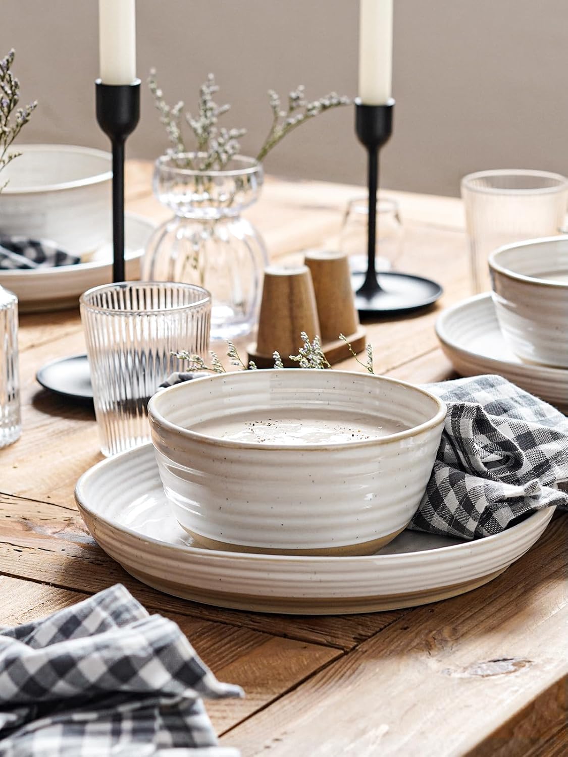 LE TAUCI Soup bowls 28 oz, Ceramic Cereal Bowl for Kitchen, Stoneware Bowl for Pho, Chip, Fruit, Salad, Noodle, Ramen, Housewarming Present- 6 Inch, Set of 4, Arctic white