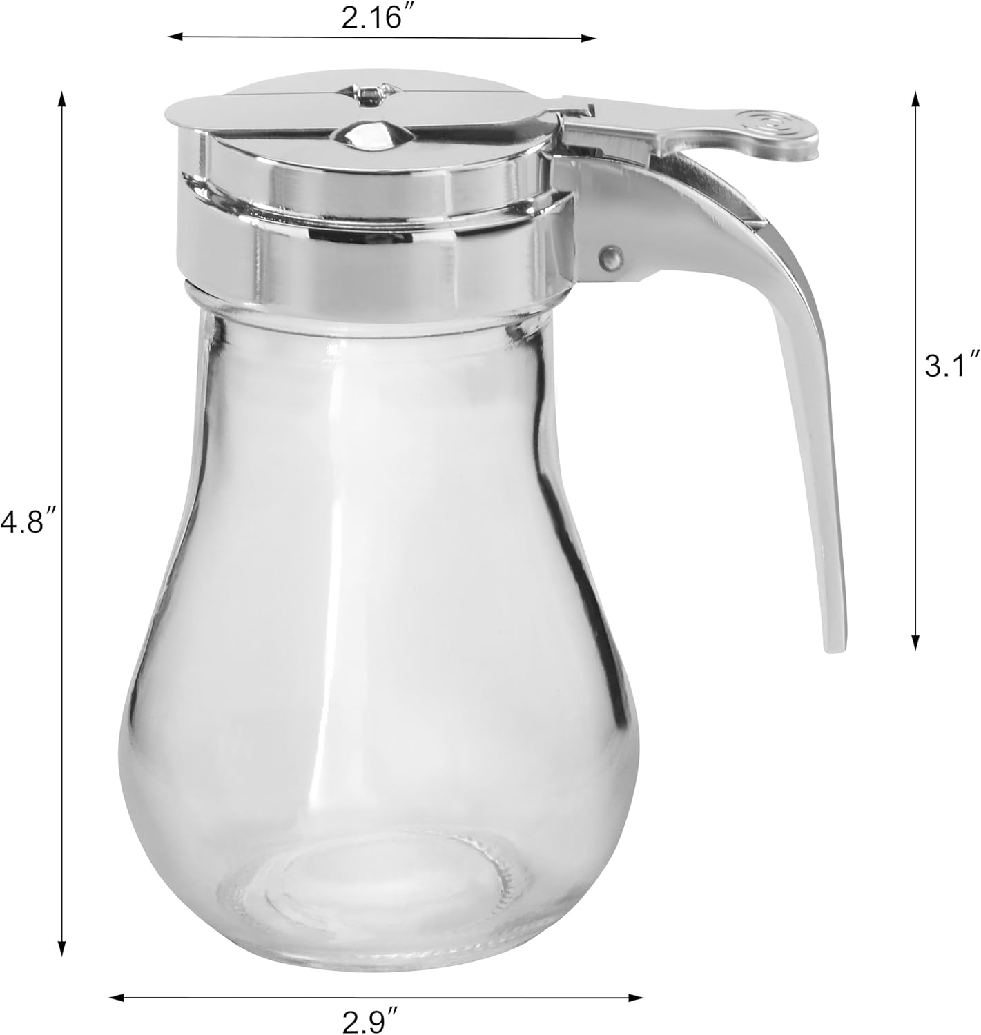 New Star Foodservice 22469 Syrup Dispenser with Chrome Plated Zinc Alloy Top, 6-Ounce, Set of 12