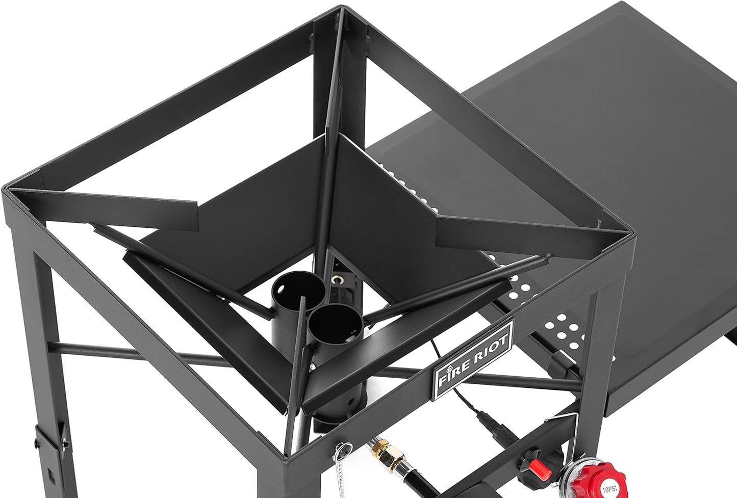 Propane Outdoor High Pressure Dual Jet Burner Gas Boiler & Cooker with 130,000BTU, 10PSI CSA Approve Adjusable Regulator, for Outdoor Fryer, Canjun Fry & Boil, Maple Syrup Prep, Seafood Boil