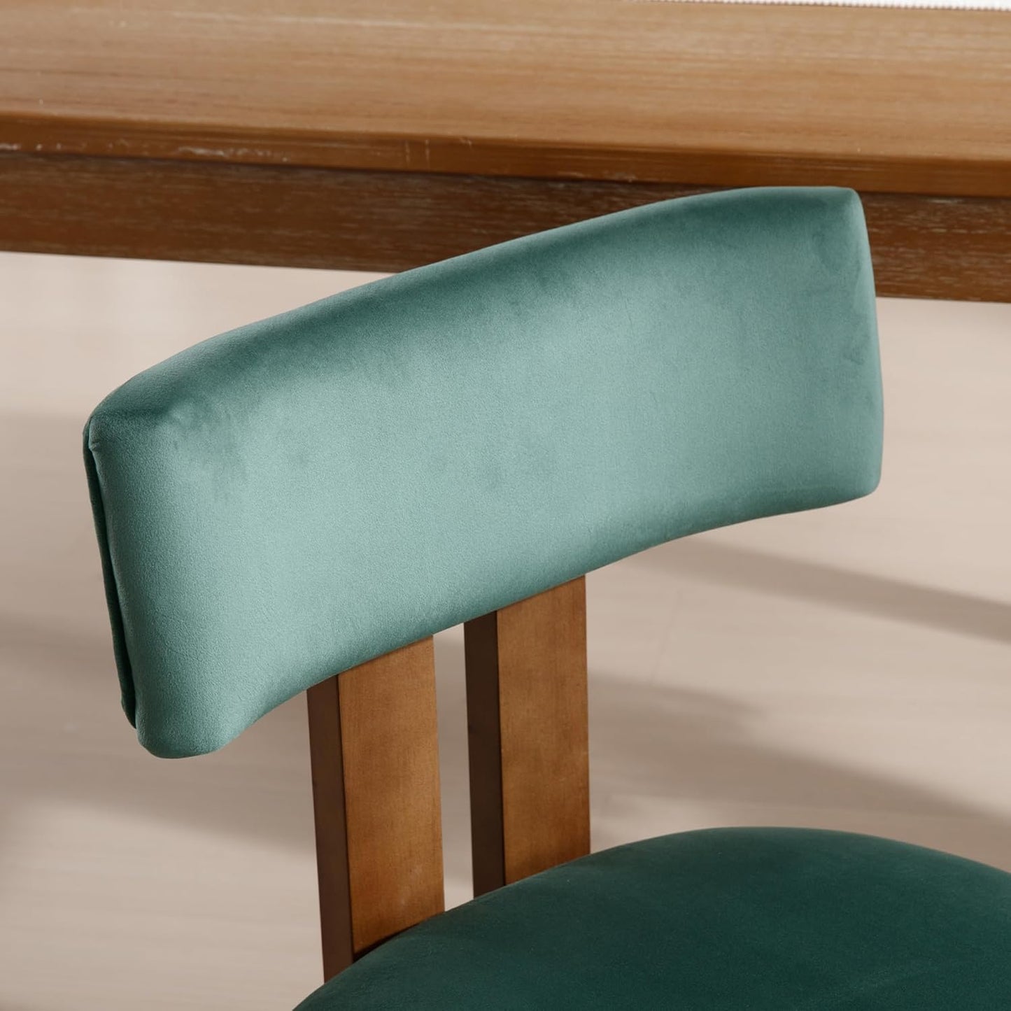 chairus Dining Chairs Set of 6 Velvet Diner Chairs Modern Wood Chairs for Kitchen and Dining Room, Green