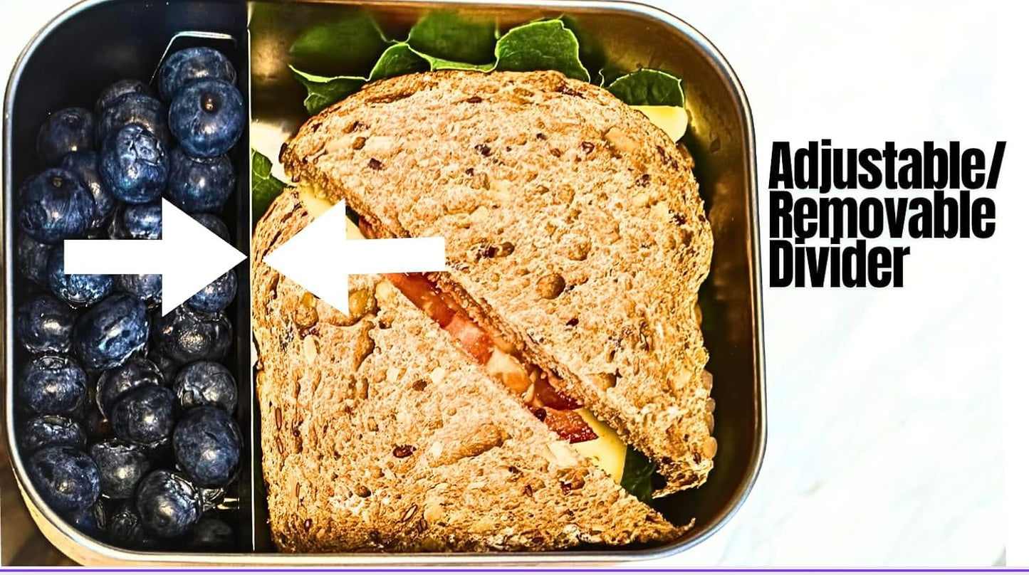 Flexibento - Leak proof Stainless Steel Lunch Box | Lunch Containers with Lids | Steel Bento Box | Meal prep| Snack Containers |Metal lunch Box (Midnight -3PC set (1 * 27 oz + 2 * 6.5oz))