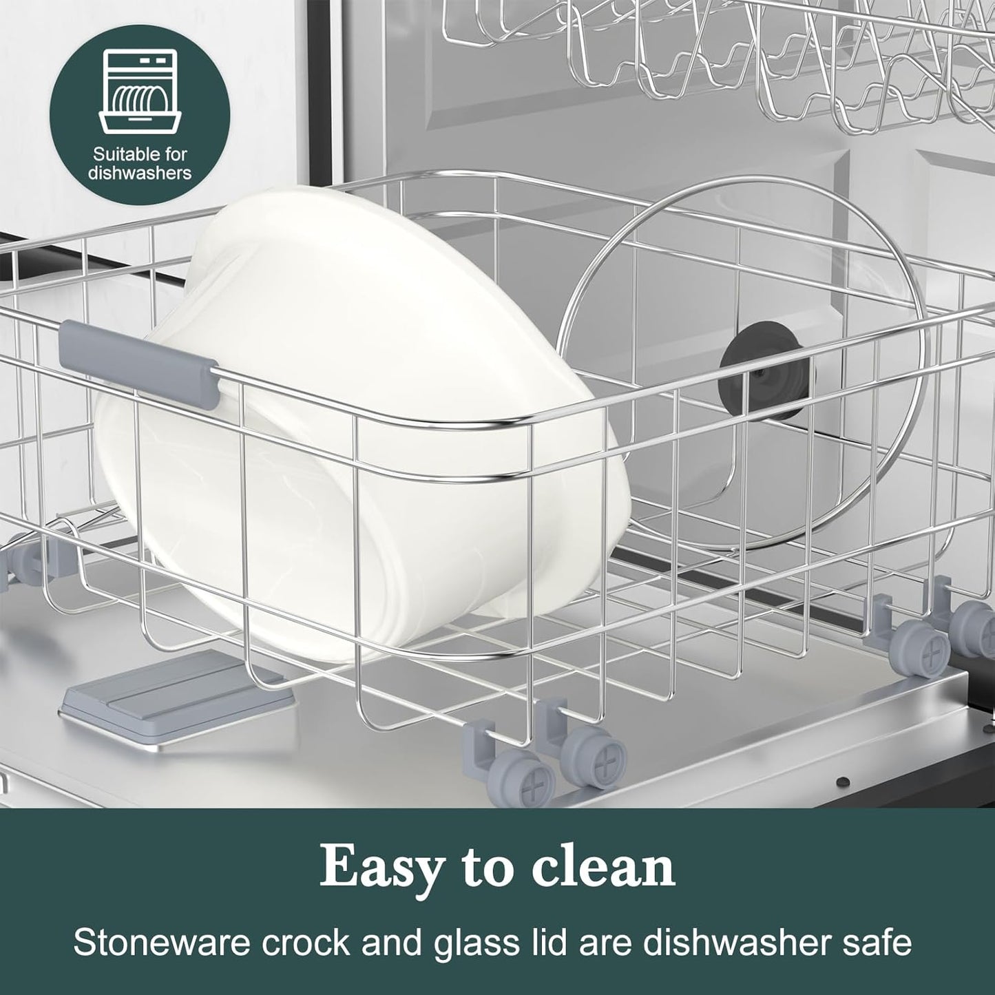 7-Quart Programmable Slow Cooker with Timer Keep Warm - Small Kitchen Appliance for Family Dinners - Serves 6+ People (Red Shell + White Ceramic Liner)