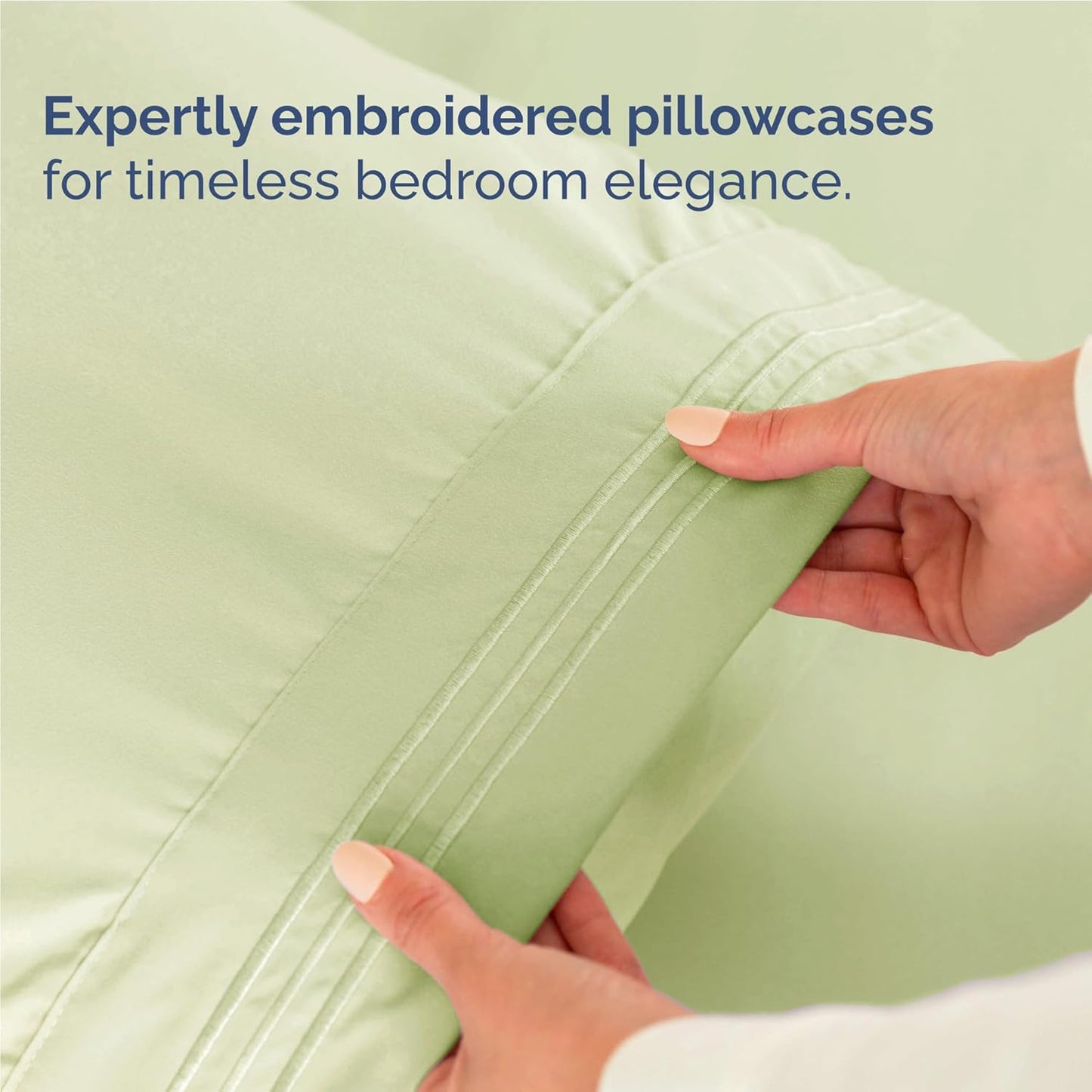 Twin XL Size 3 Piece Sheet Set - Comfy Breathable & Cooling Bed Sheets Set - Hotel Luxury Bedding for Women, Men, Kids, Teens, Boys & Girls - Deep Pockets & Wrinkle Free - Oeko-Tex - Light Sage Green