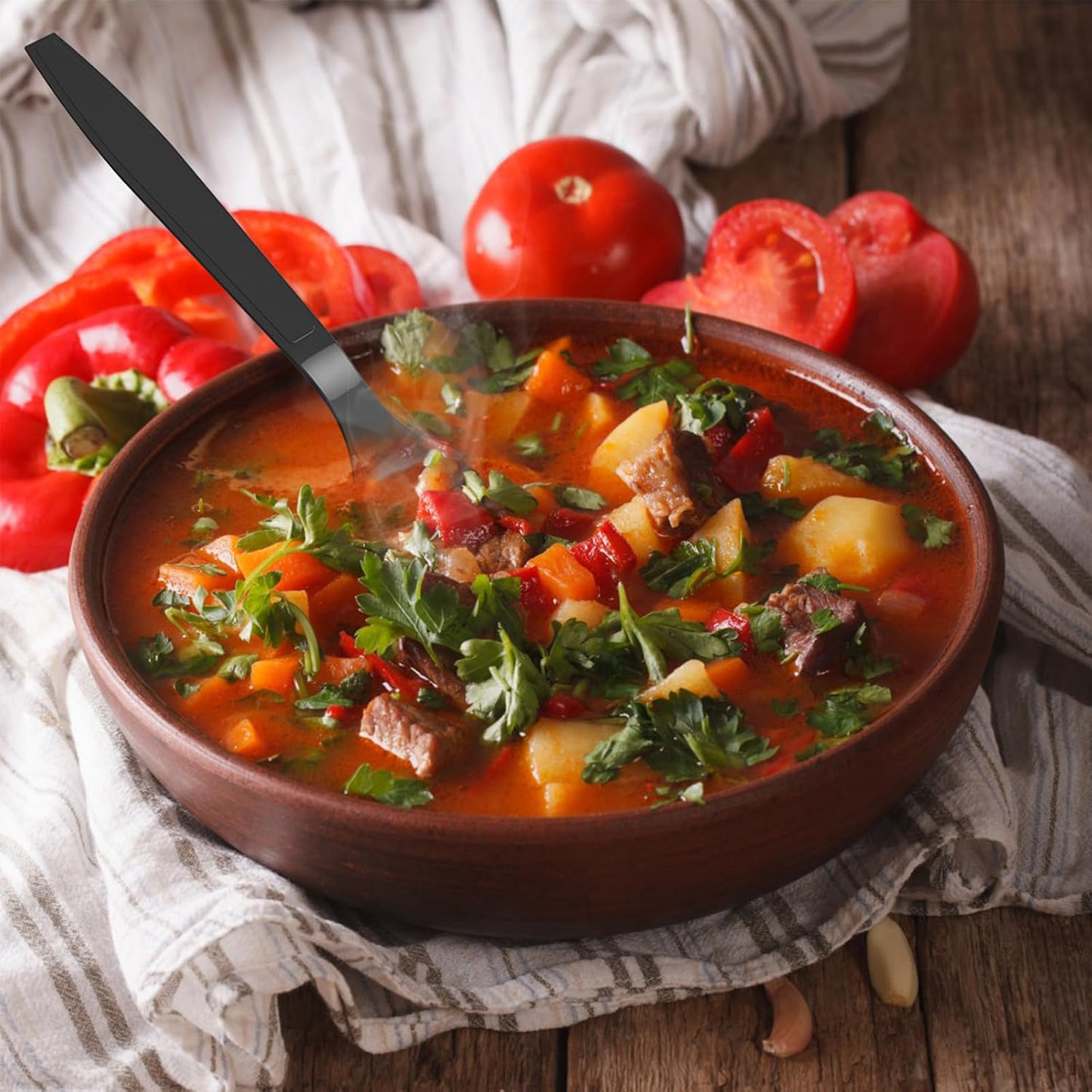 360 Count Black Plastic Spoons Disposable, BPA-Free, Heat Resistant, Solid and Durable Disposable Spoons Heavy Duty Bulk, Premium Spoons plastic disposable for Party Supply