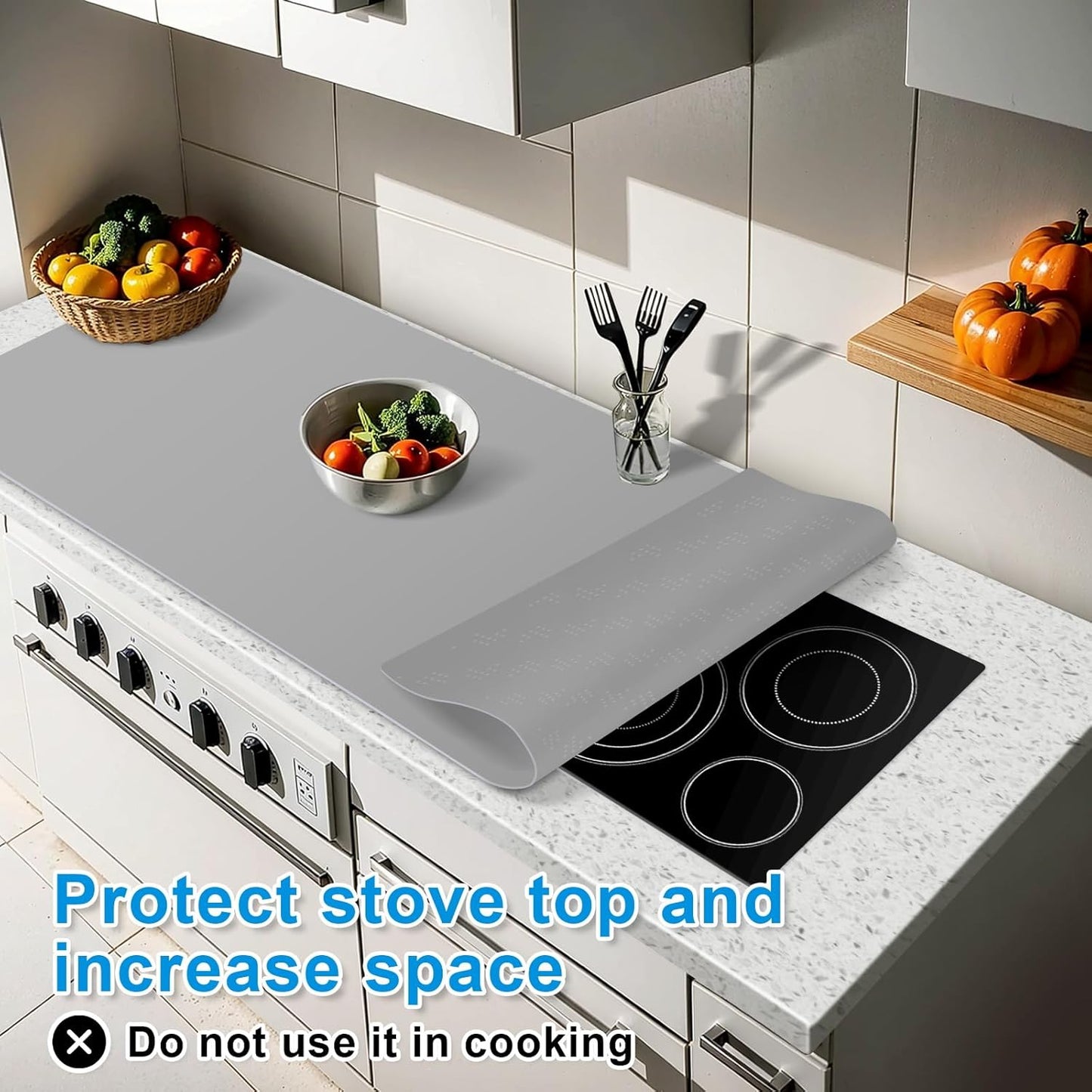 AECHY Silicone Mats for Kitchen Counter 47"x23.6"x0.08”, Largest Heat Resistant Mat Shipped Rolled Up Kitchen Island Silicone Countertop Protector Mat Nonslip Extra Large Counter Mat, Dark Gray