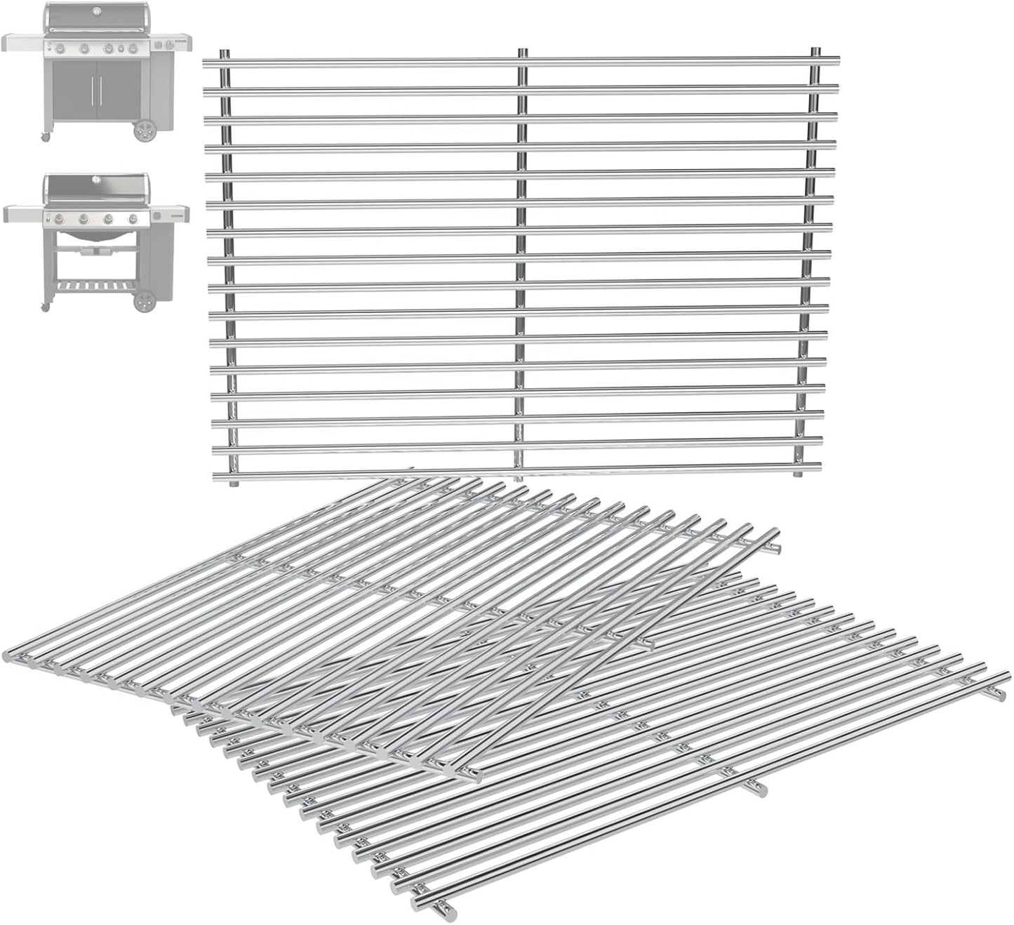 66089 18.75" Grill Grates for Weber GS4 Genesis II 400 & Genesis II LX 400 Series (2017 and Newer), Weber Genesis 2 Grill Parts for Genesis II E-410 Grill Grates Parts for Weber 66097