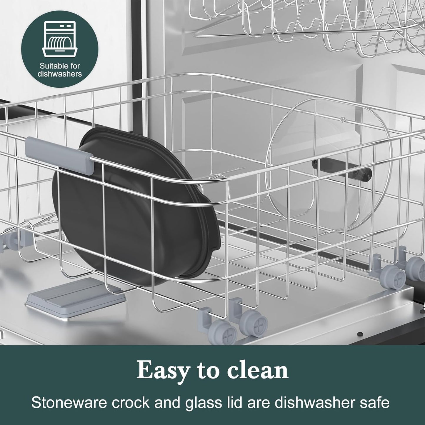 6 Quart Slow Cooker, with 8-in-1 Multi-Cooker, Casserole Programmable crock pot, Dutch Oven, Pasta, Nonstick, Oven Safe Pot to 500°F, Oatmeal