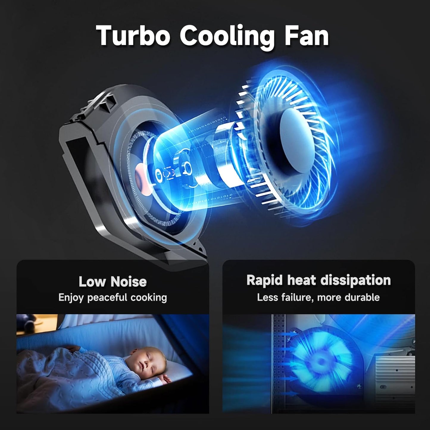 Portable Induction Cooktop 1800W Countertop Burner with 20 Temp/Power Settings, Child Lock & Turbo Cooling - 6.9" Sensor Coil, Hot Pot Mode, RV/Camping Safe Cooker for Dorm RV Kitchen (Black)