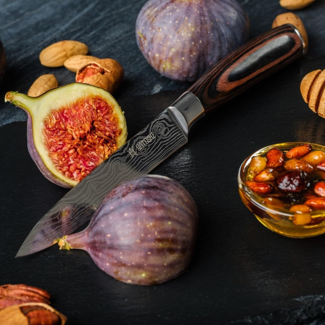 Yatoshi 5 Piece Knife Set - Pro Kitchen Knife Set Ultra Sharp High Carbon Stainless Steel with Ergonomic Handle