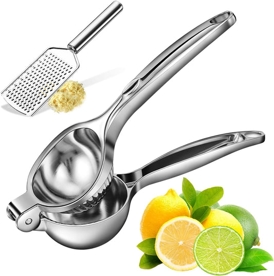 Lemon Squeezer - Lemon Squeezer Manual Citrus Juicer - Lemon Manual Press Juicers Stainless Steel - Lime Squeezer Lemon Juicer Squeezer with Grater
