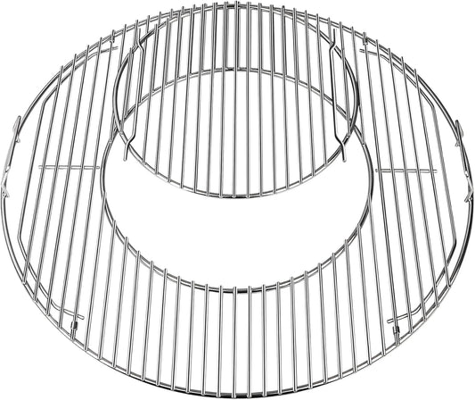 Grill Grates Replacement for Weber 8835, 22.5 inch Charcoal Grills, Kettle, Performer, Master-Touch, Charcoal Smoker, 21.5" Gourmet BBQ System Hinged Stainless Steel Cooking Grate Parts