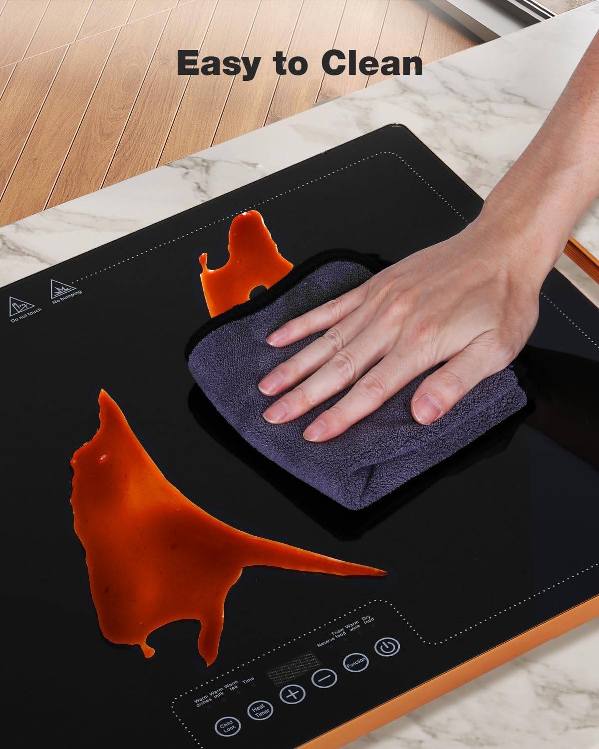 Electric Warming Tray (24''×16''), Adjustable Temperature, 10s Full Surface Heating, Smart Scheduling + Timer, Intelligent Digital Display, Food Warmer for Parties, Buffet, Home Use