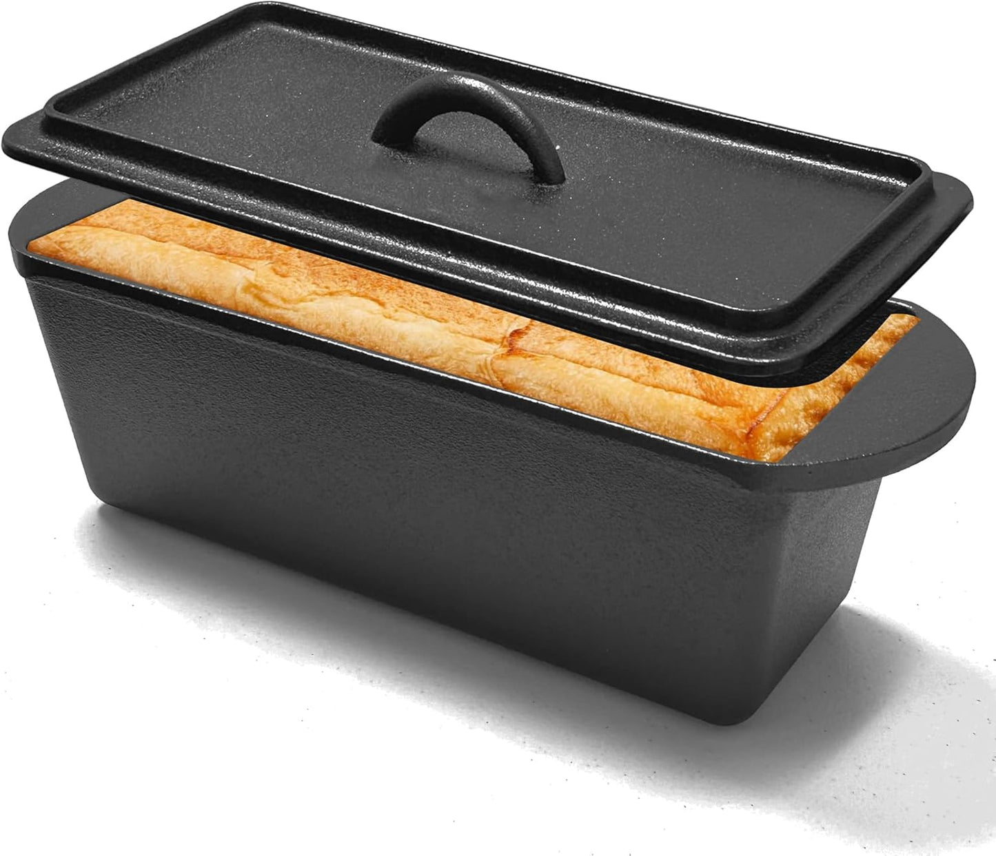 Cast Iron Bread Loaf Pan with Lid - 11x5 Inch Heavy Duty Dutch Oven for Sourdough Baking & Artisan Bread Pre-Seasoned Sandwich, 3 Quart Nonstick Loaf Pan for Home Kitchen Restaurant